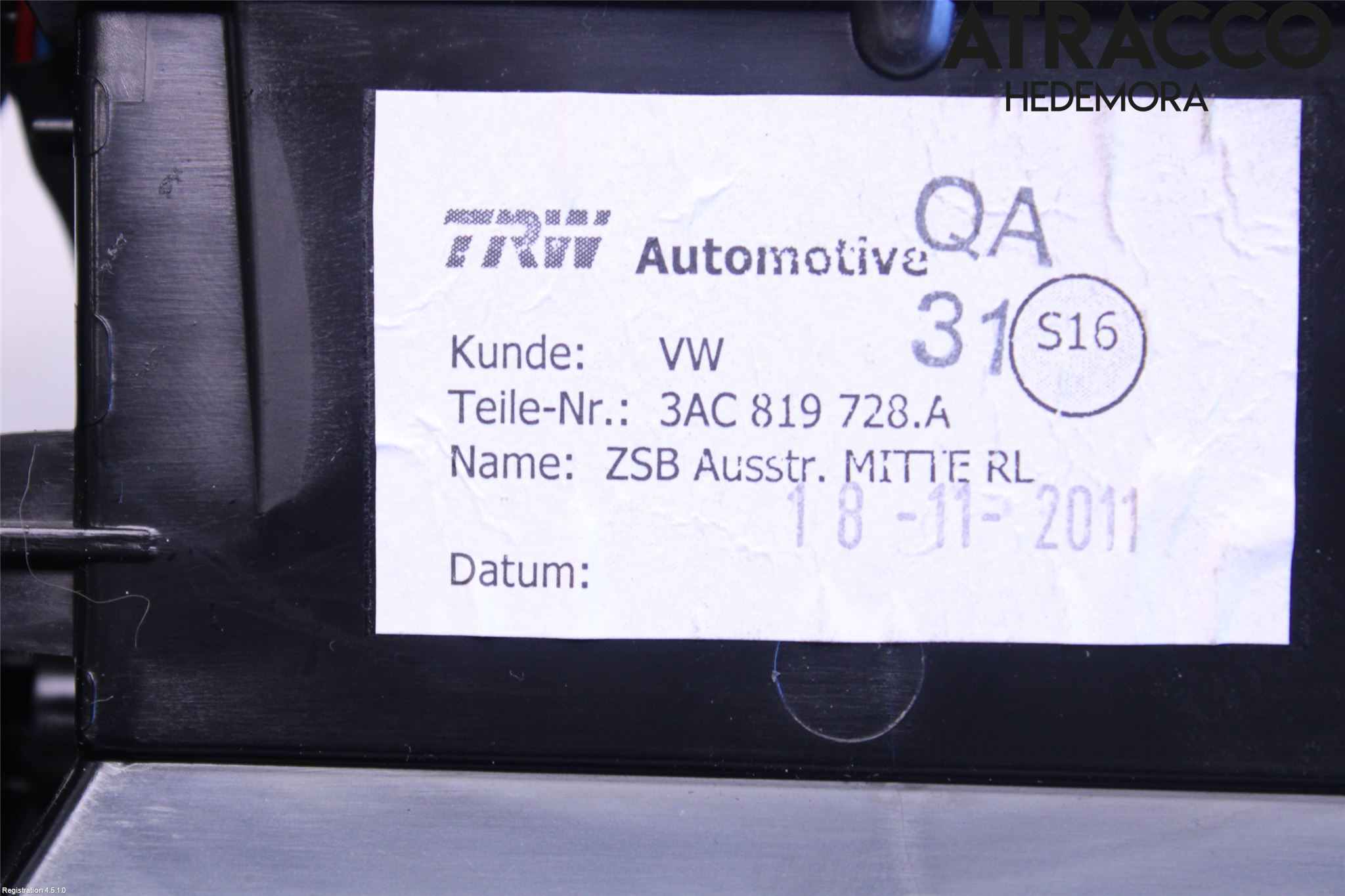 Volkswagen VW PASSAT 11-14 Defrosterkanal-Munstycke