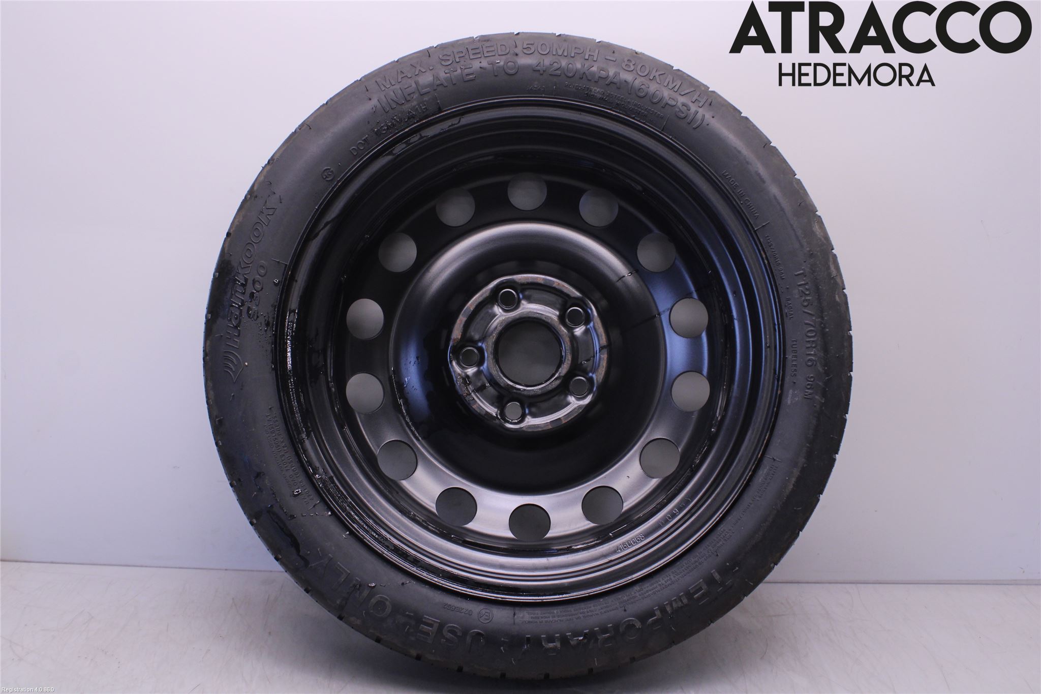 Volkswagen VW SCIROCCO 09-17 Hjul Reservhjul Minityp