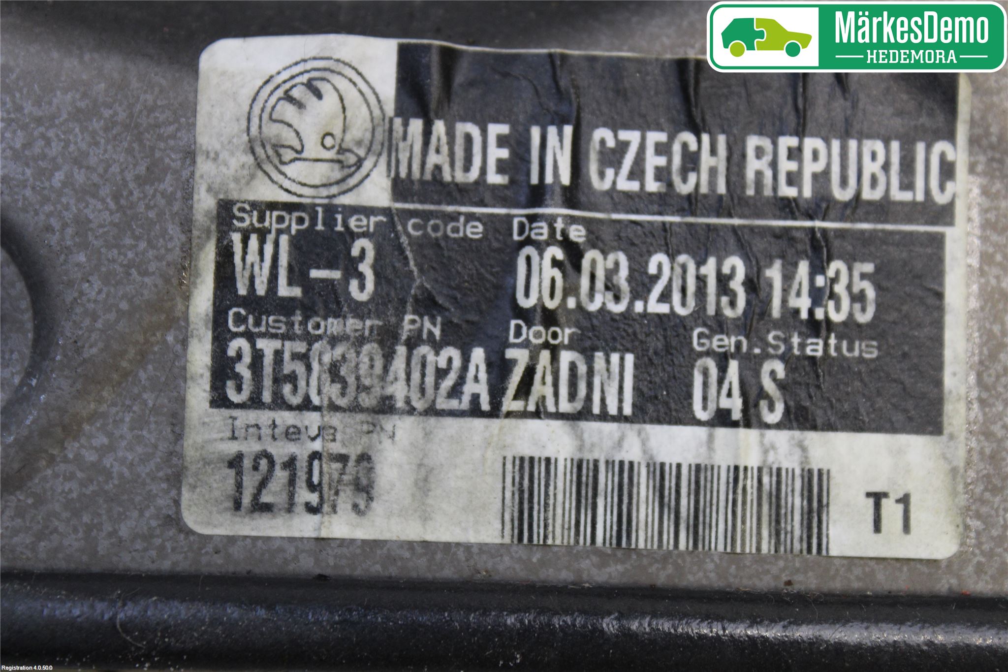 Skoda SUPERB 09-15 Fönsterhiss El Kompl