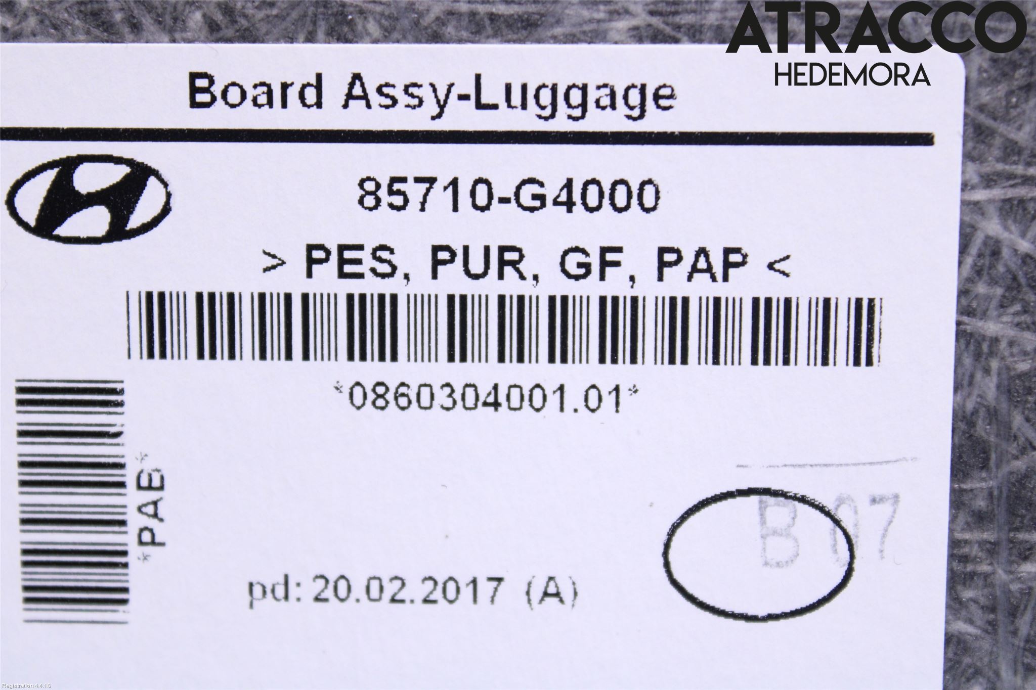 Hyundai i30 PD 17- Bagage Golv