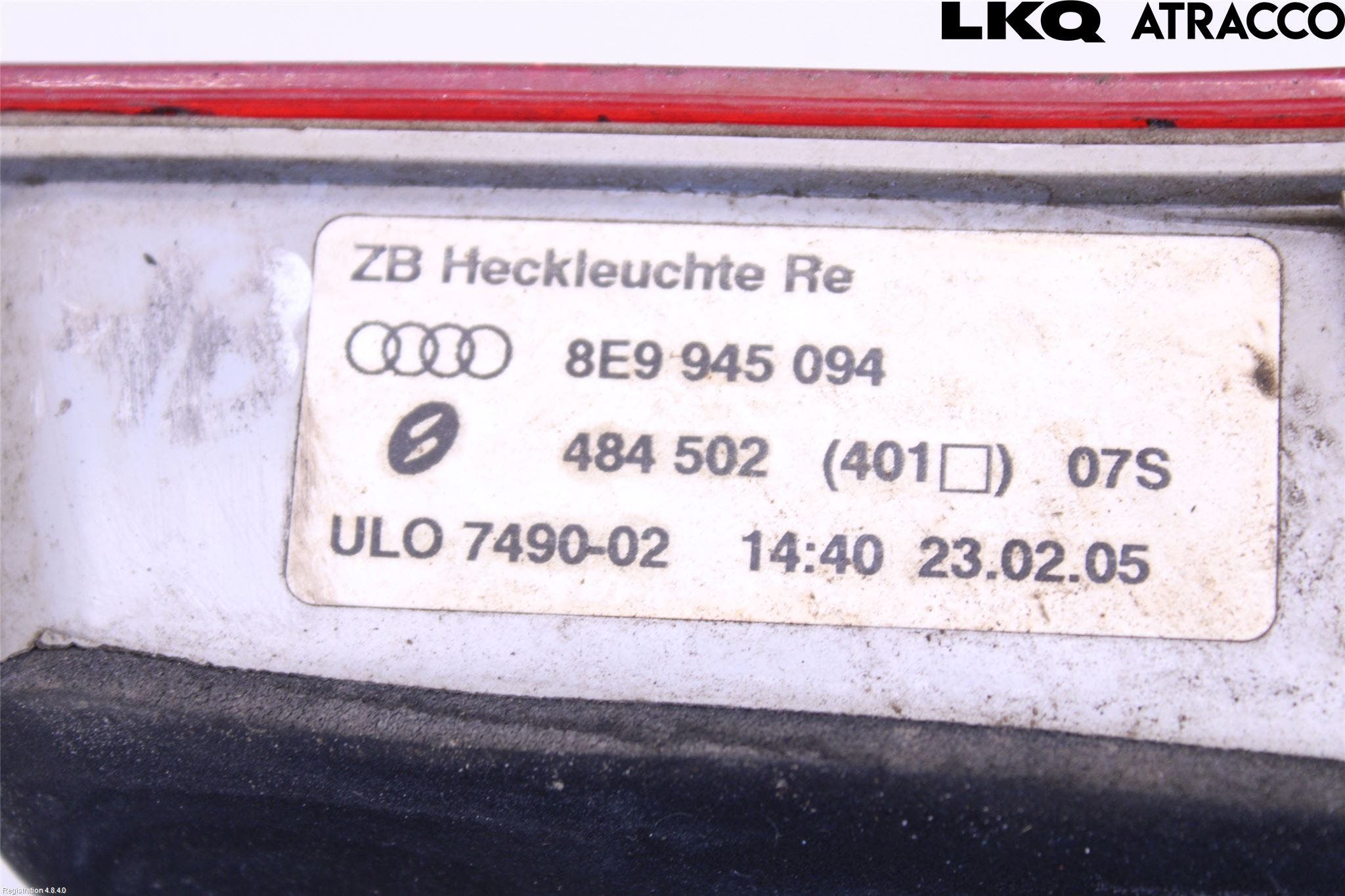 Audi A4/S4 05-07 Bakljus Lucka Hö