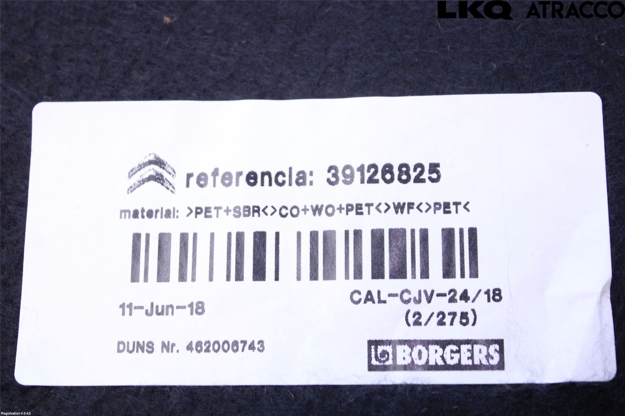 Citroen C4 GRAND PICASSO 14-18 Inrbagagerumklädsel-Golv