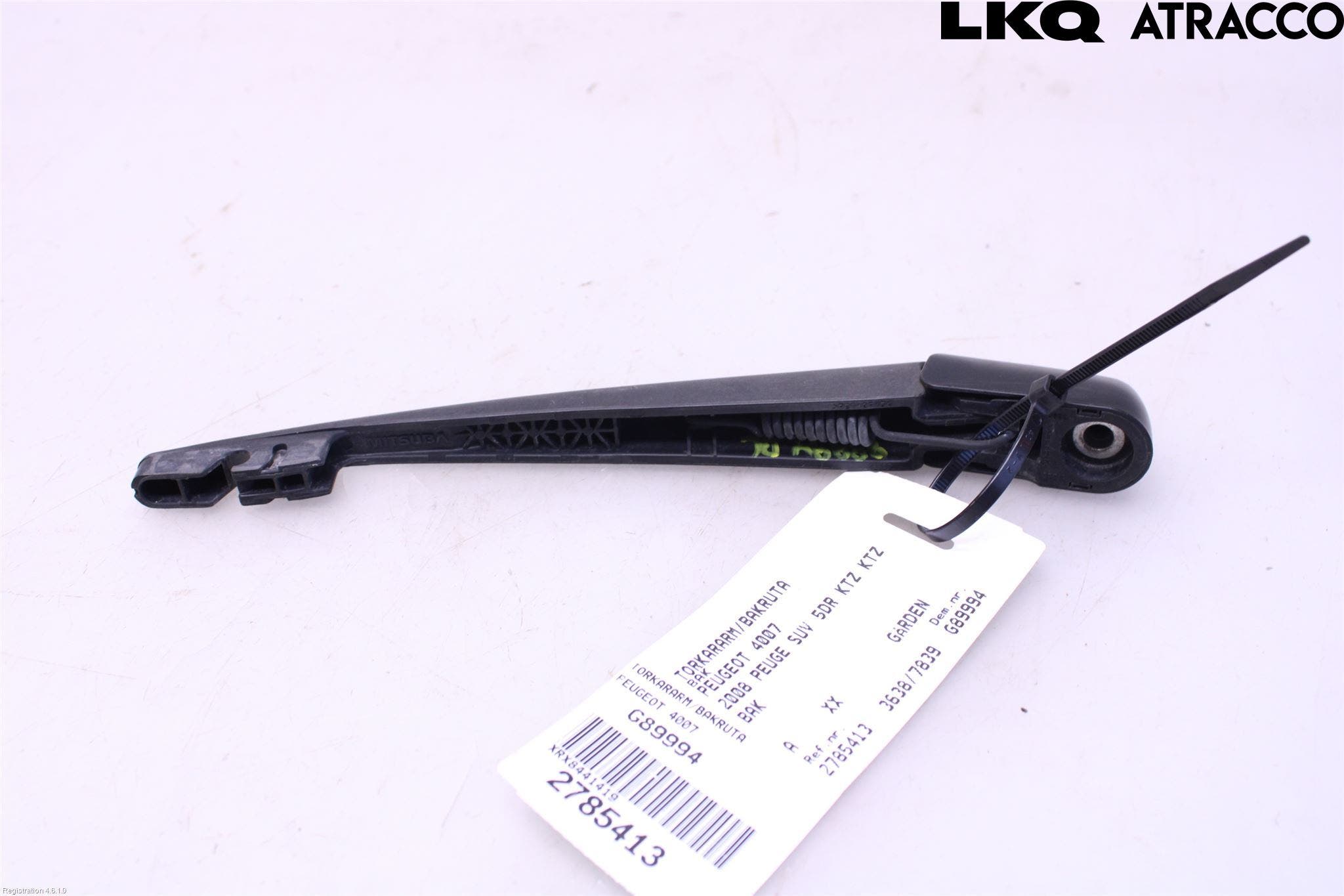 Peugeot 4007 Torkararm-Bakruta