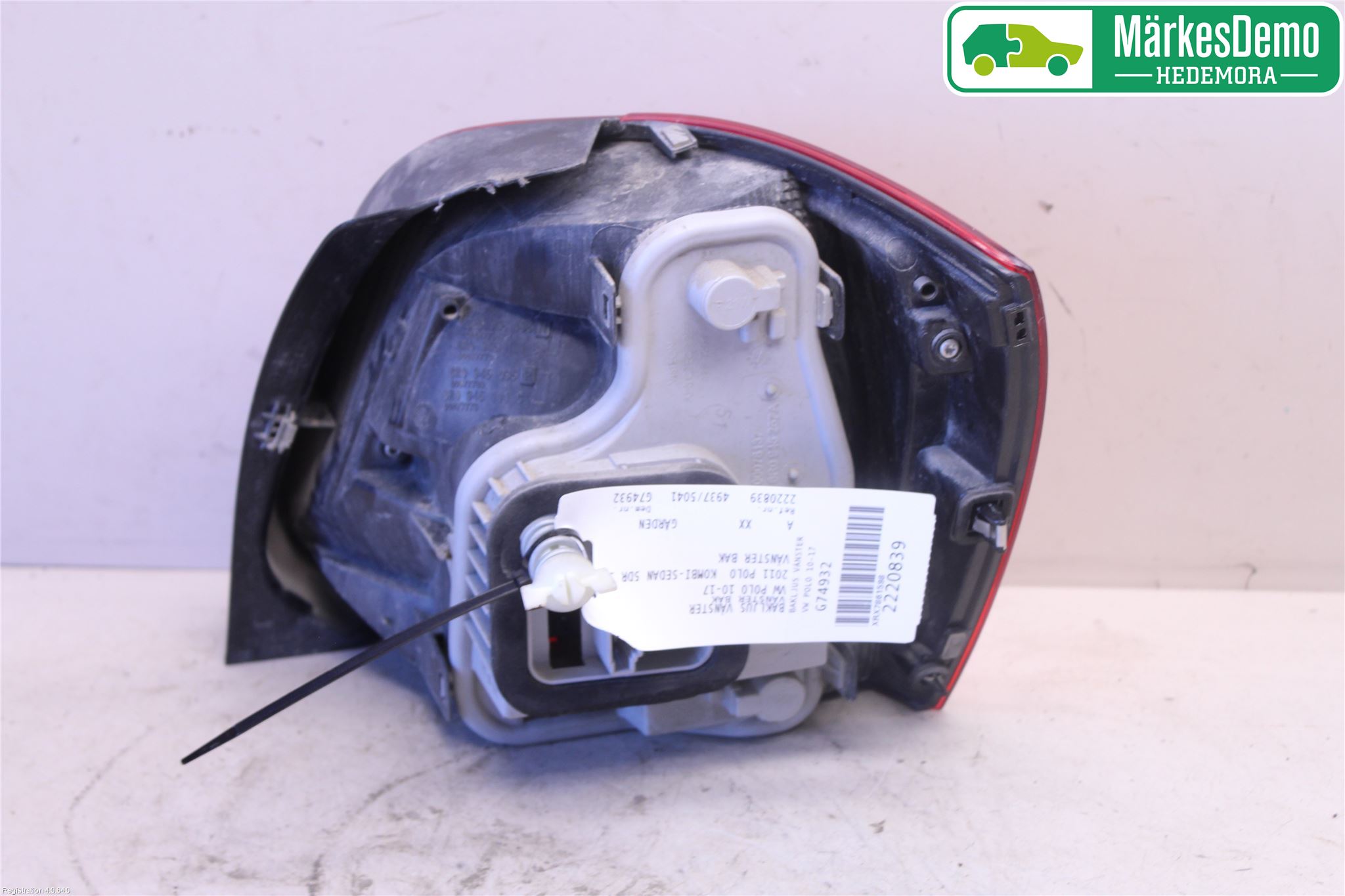 Volkswagen VW POLO 10-17 Bakljus Vänster