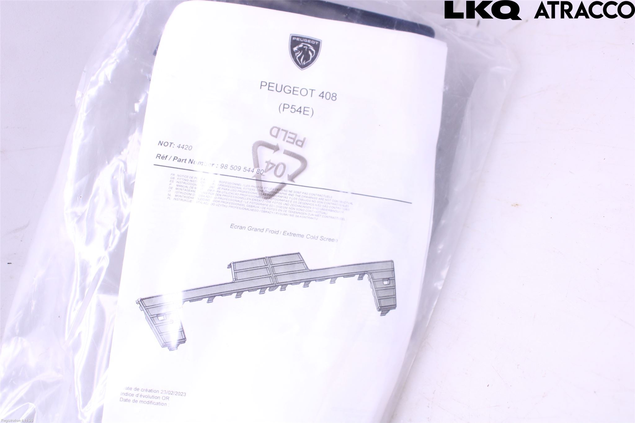 Peugeot 408 22- Kylarfäste-Ram-Balk