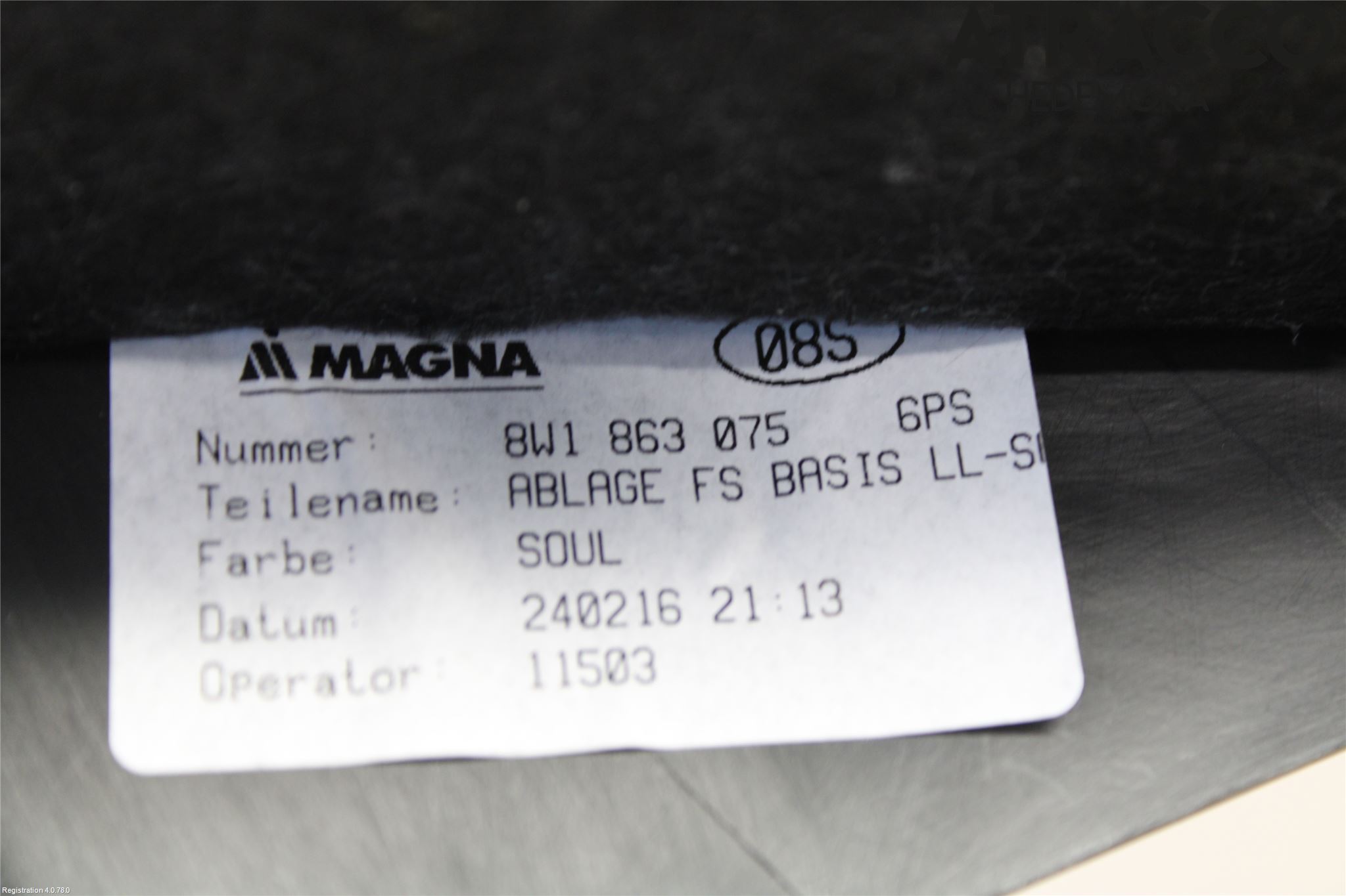 Audi A4/S4 B9 16-19 Instrumentbräda Sparkskydd