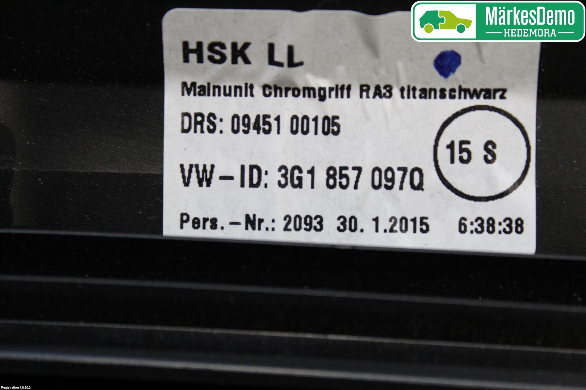 Volkswagen VW PASSAT 15-19 Handskfack