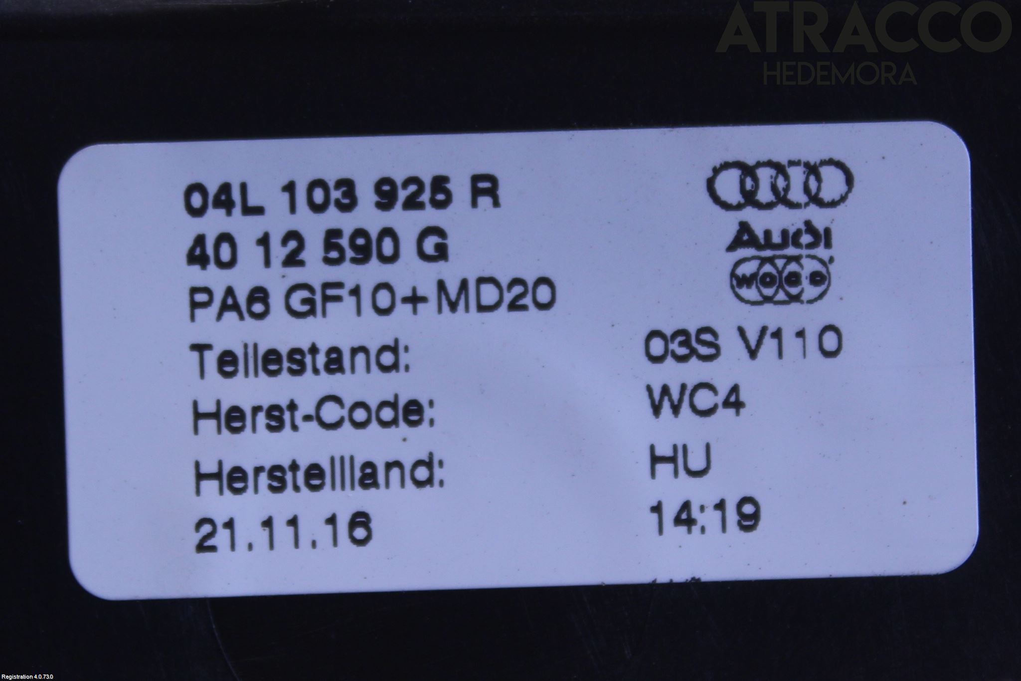 Audi Q3 8U 12-18 Motorkåpa