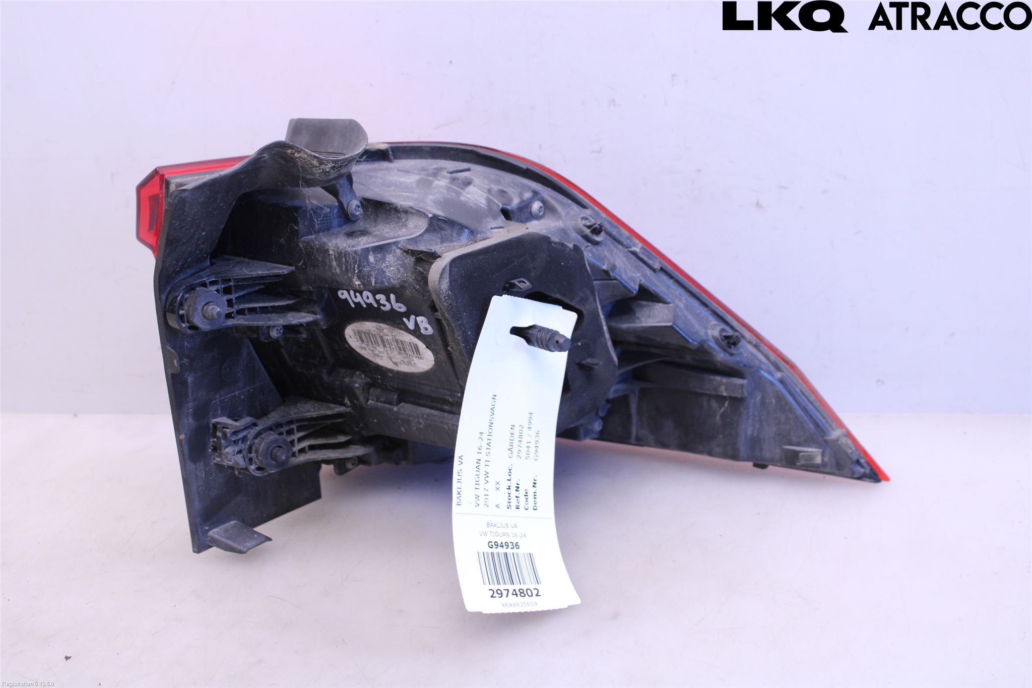 Volkswagen VW TIGUAN 16-24 Bakljus Vänster