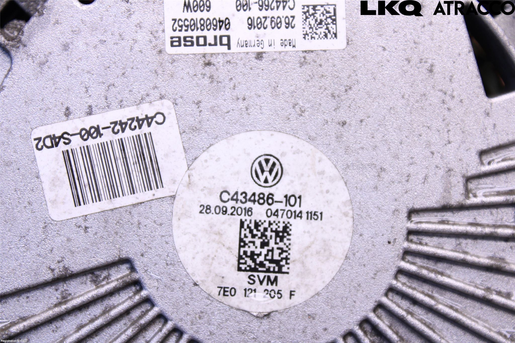 Volkswagen VW TRANSP/CARAVELLE (T6) 16-22 Kylfläkt El