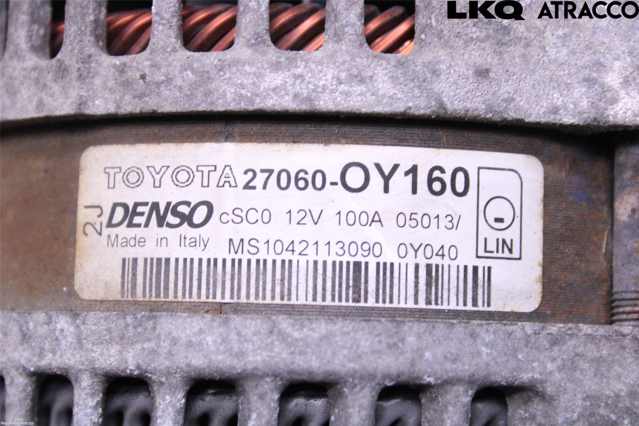Toyota YARIS XP130 12-14 Generator