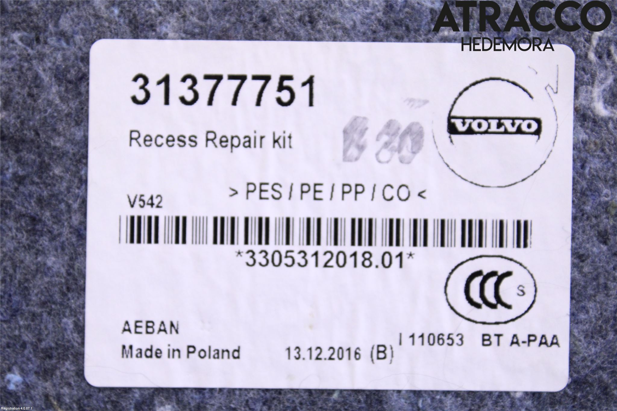 Volvo V90 17->> Inrbagagerumklädsel-Golv