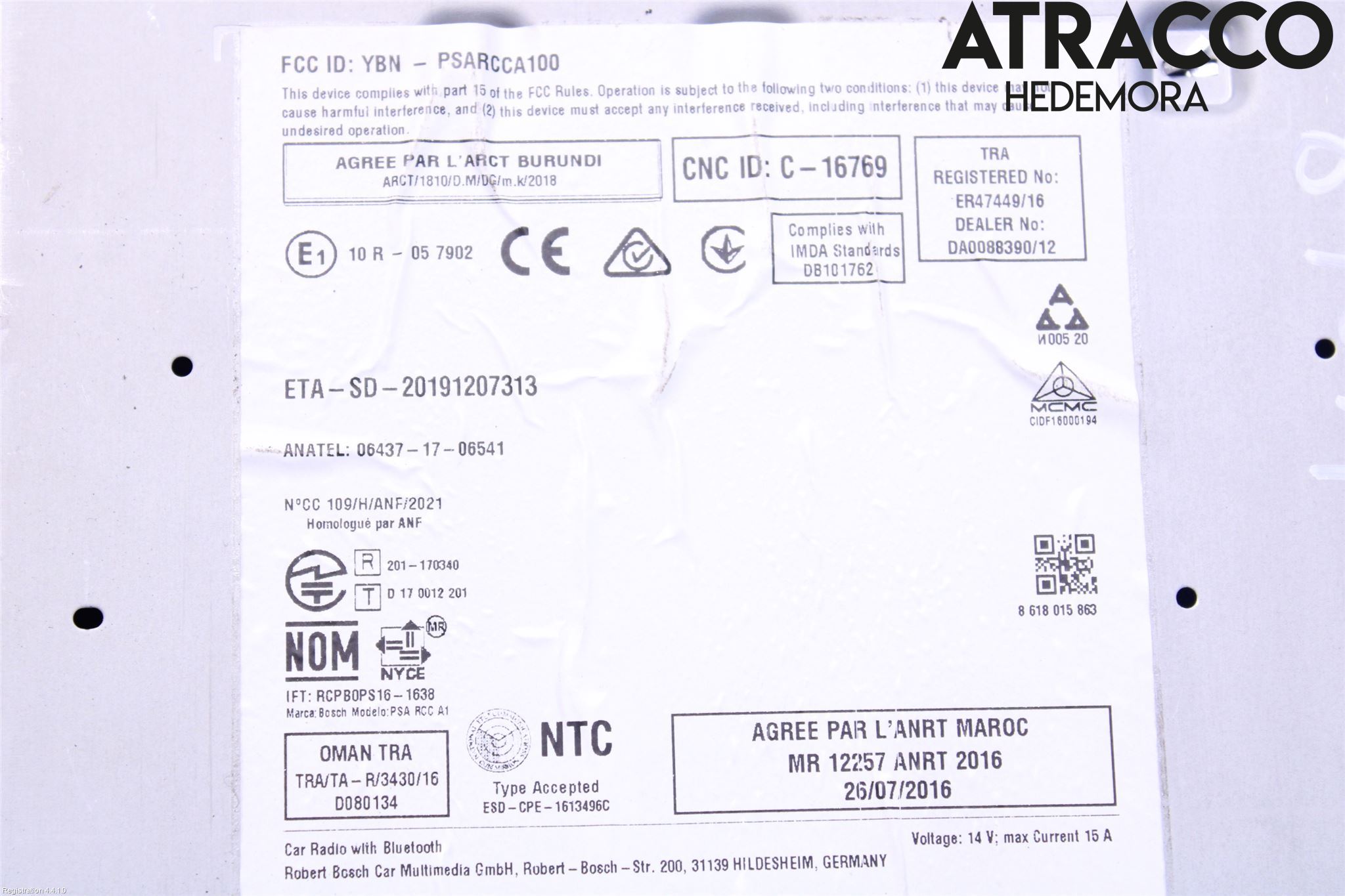 Peugeot 208/E-208 20- Cd Radio - Multimediapanel