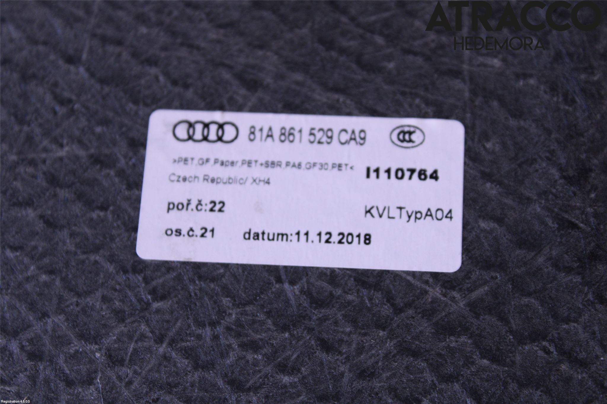 Audi Q2/SQ2 17- Bagage Golv