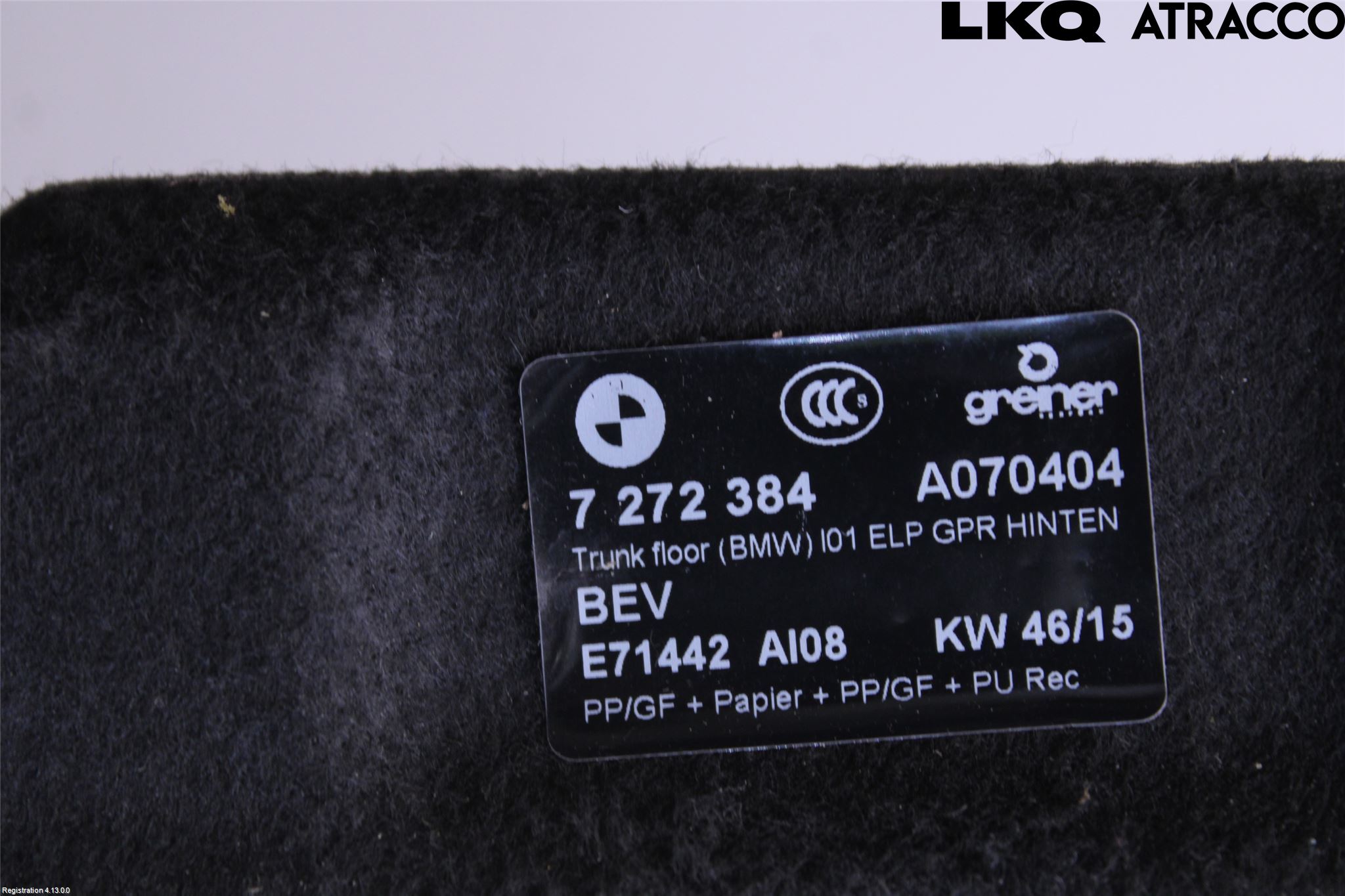 BMW i3 I01 13-22 Bagage Golv