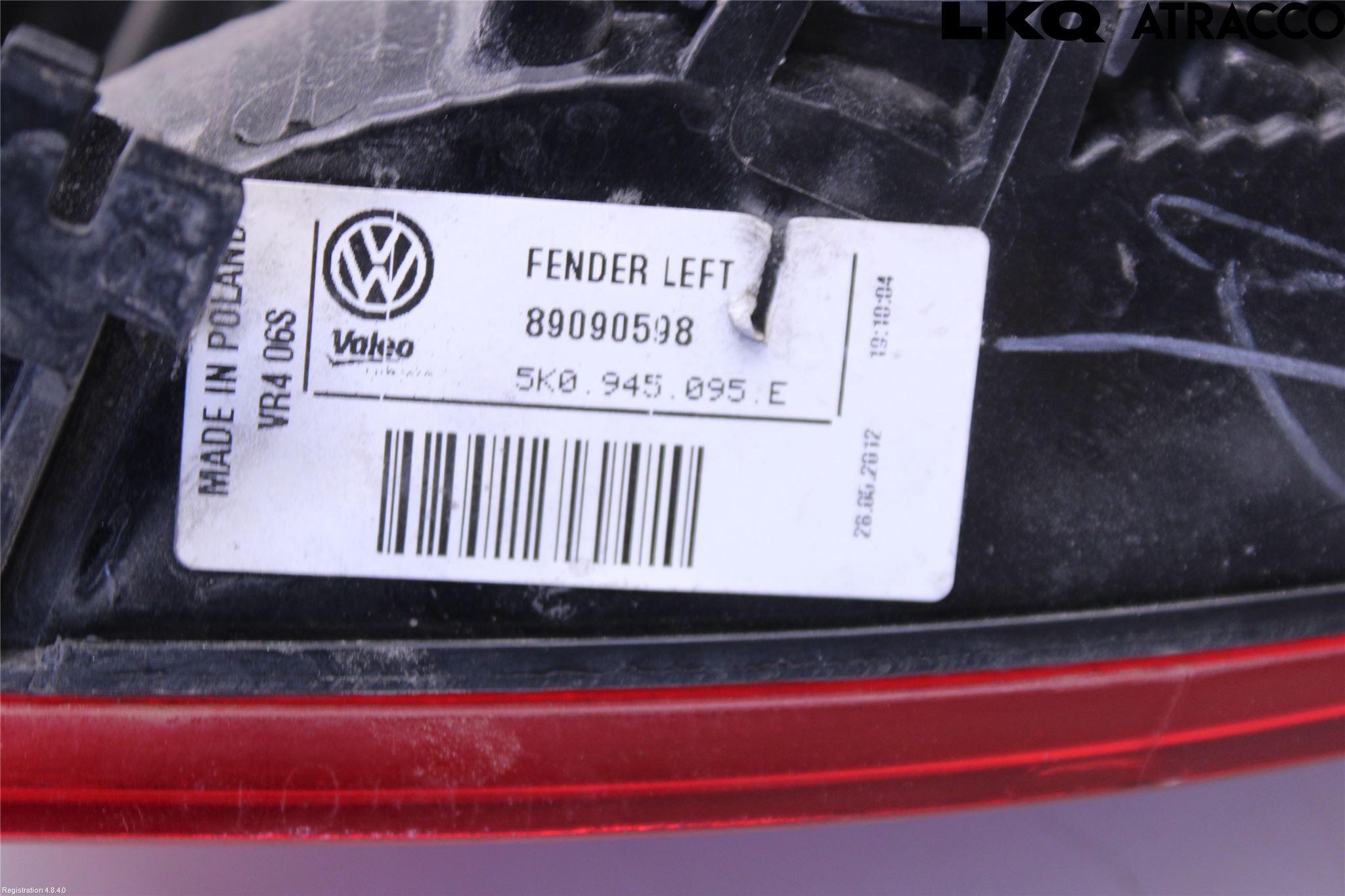 Volkswagen VW GOLF VI 09-13 Bakljus Vänster