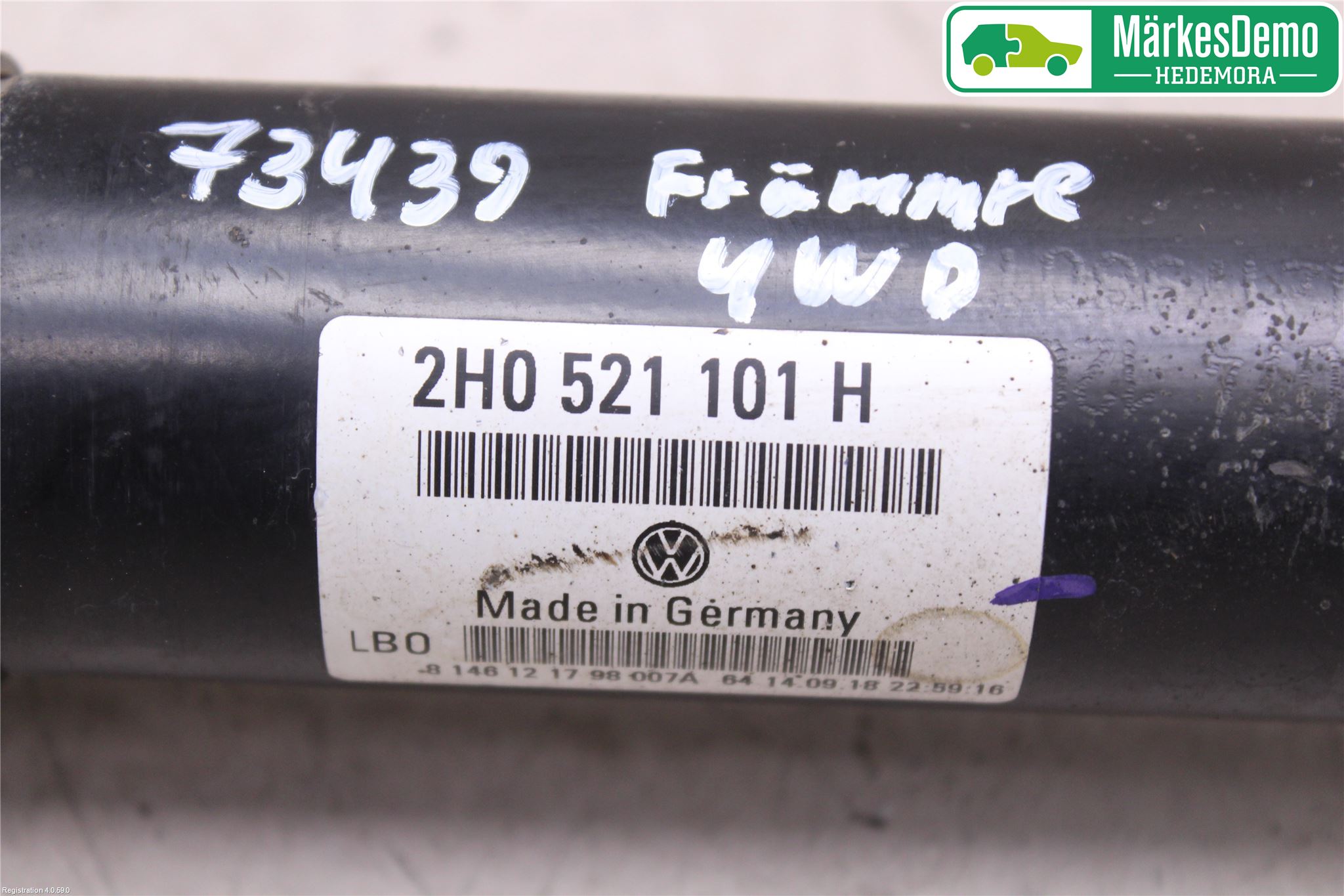 Volkswagen VW AMAROK 2H 10-22 Mellanaxel Främre 4Wd