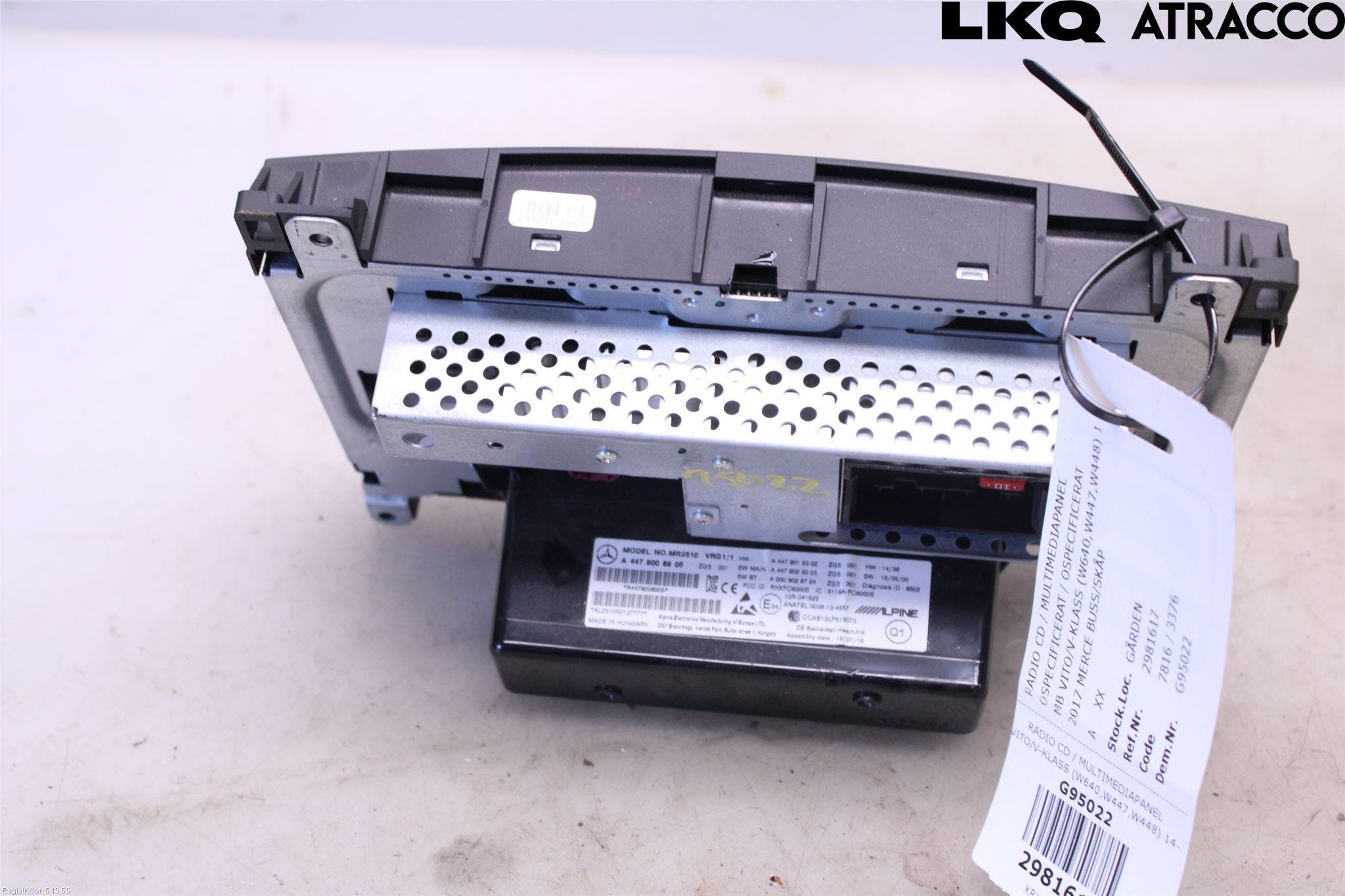 Mercedes-Benz MB VITO/V-KLASS (W640,W447,W448) 14- Cd Radio - Multimediapanel