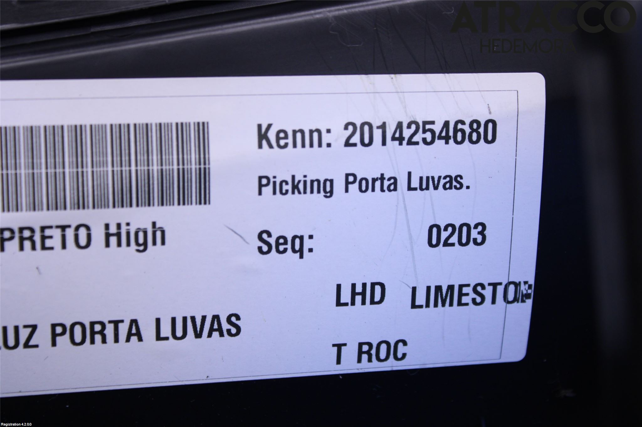 Volkswagen VW T-ROC 18- Handskfack