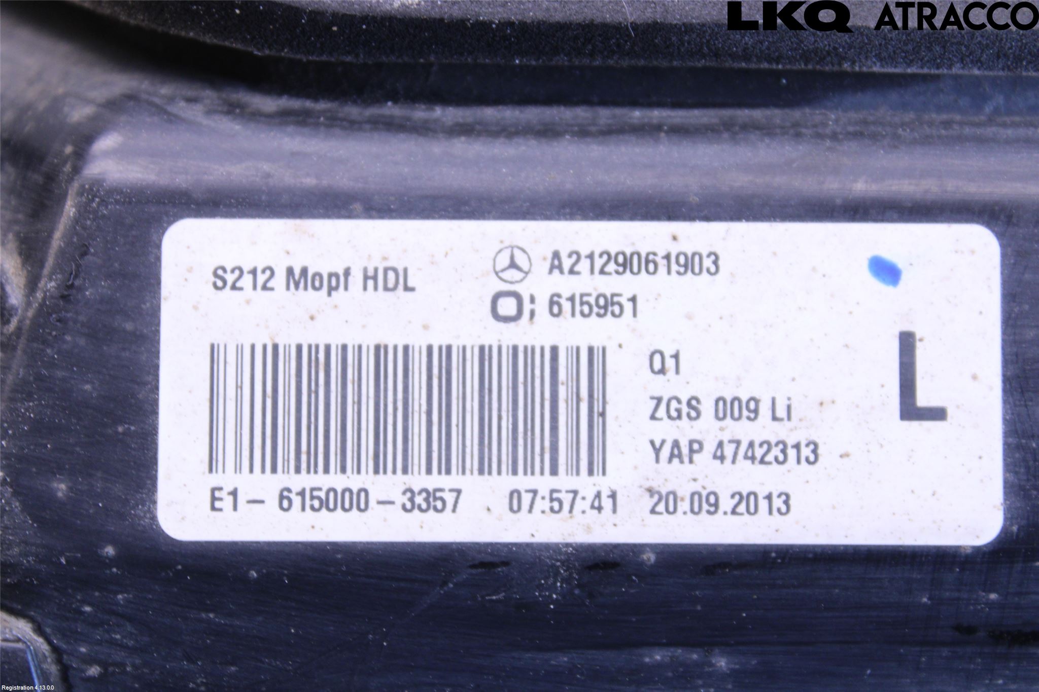 Mercedes-Benz MB E-KLASS (W212) 09-16 Bakljus Lucka Vä