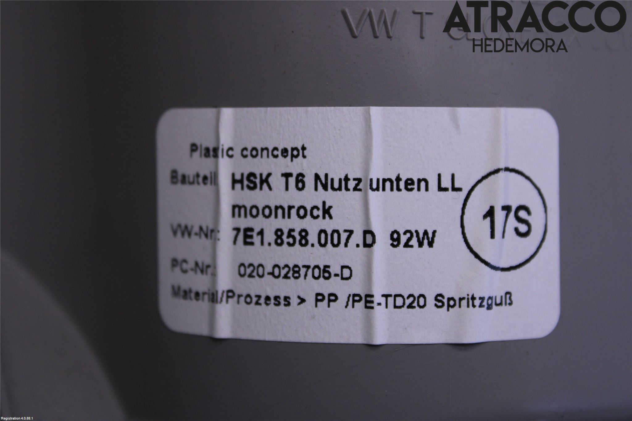 Volkswagen VW TRANSP/CARAVELLE (T6) 16-22 Handskfack