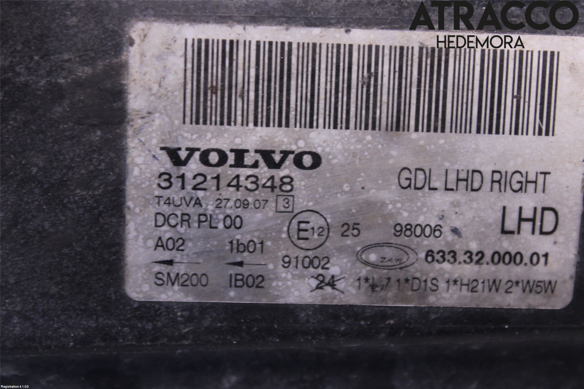 Volvo V70 08-13 Strålkastare Höger