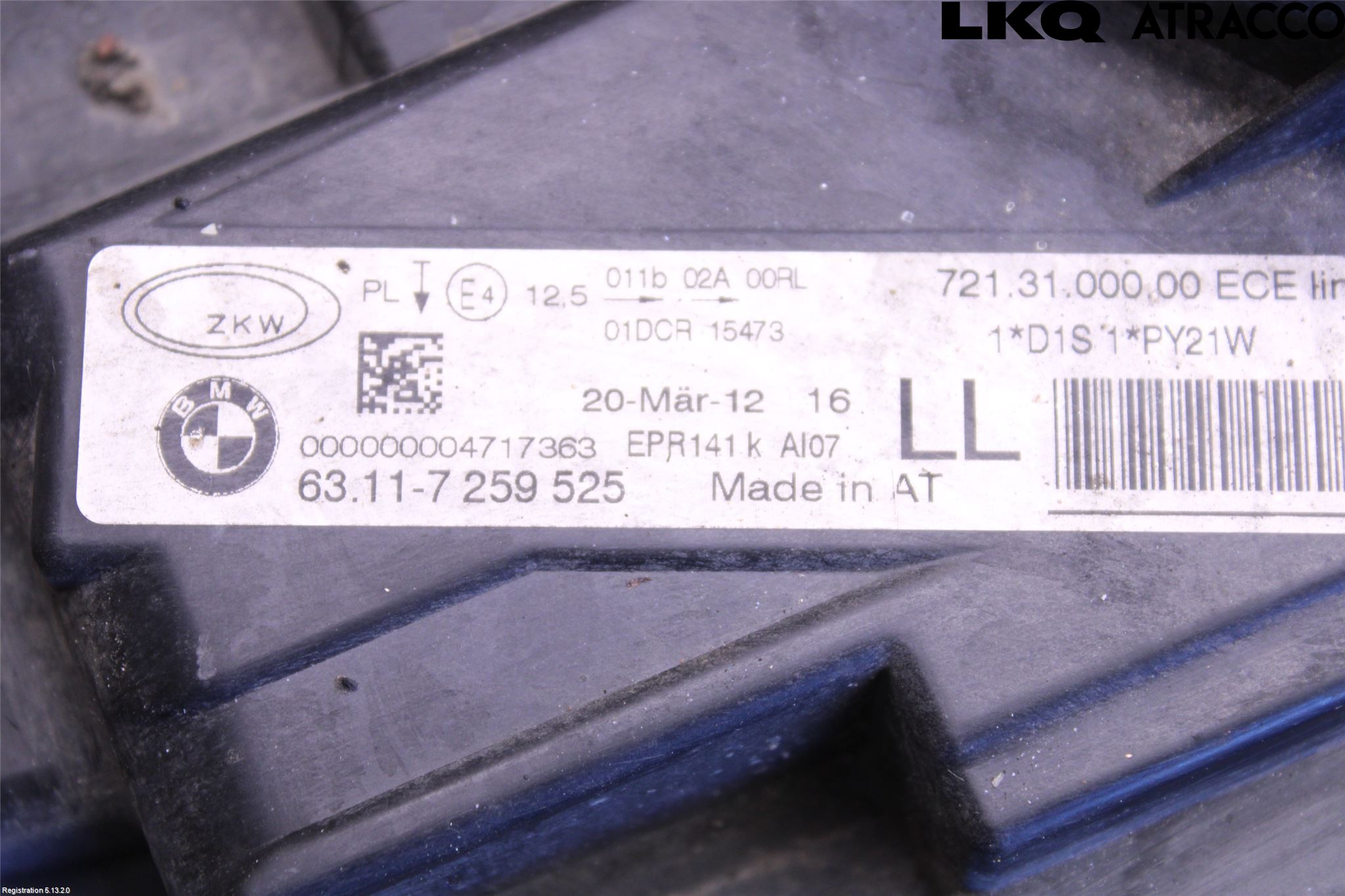 BMW 3 F30/F31/F80 12-19 Strålkastare Vänster