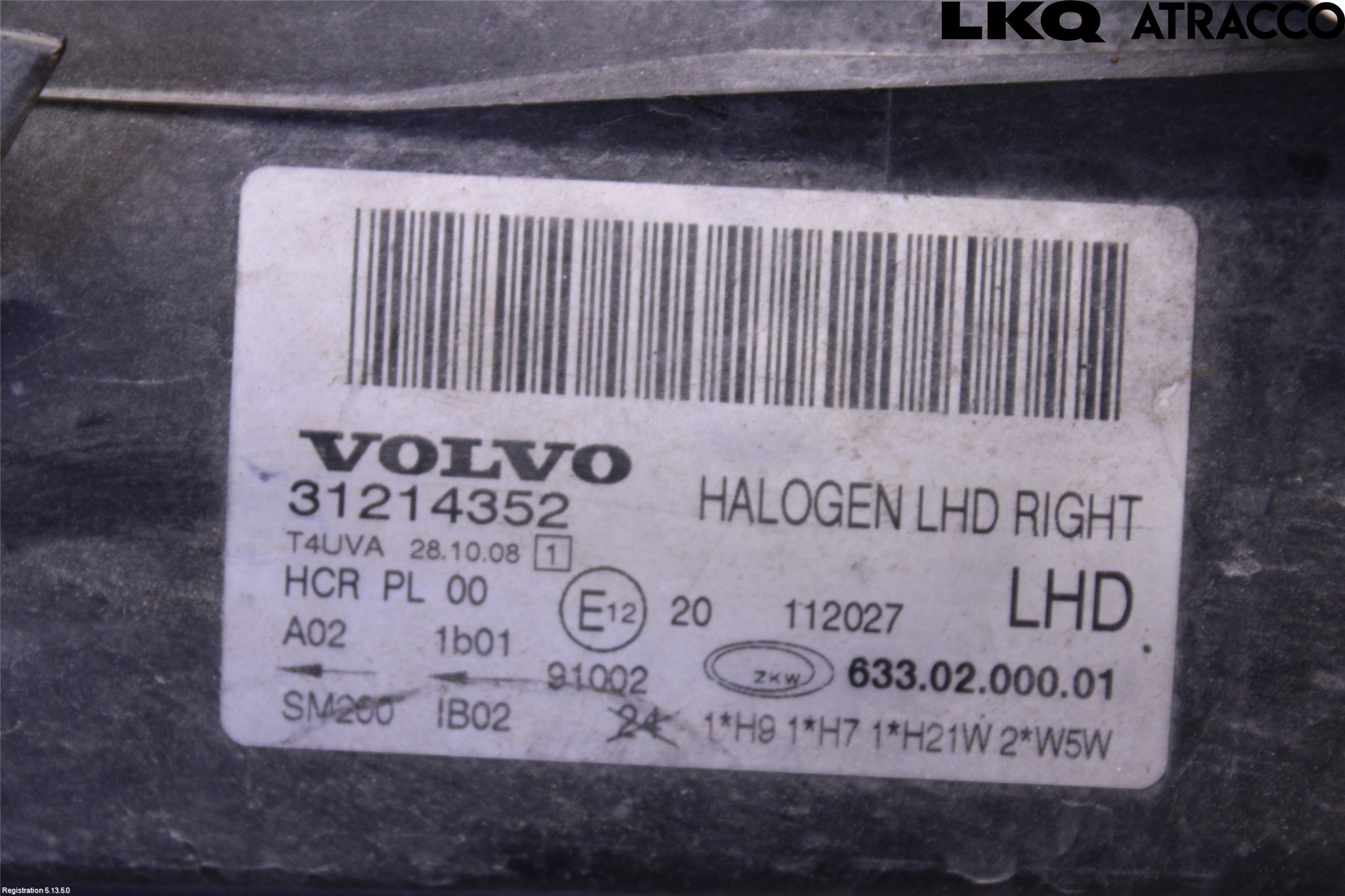 Volvo V70 08-13 Strålkastare Höger