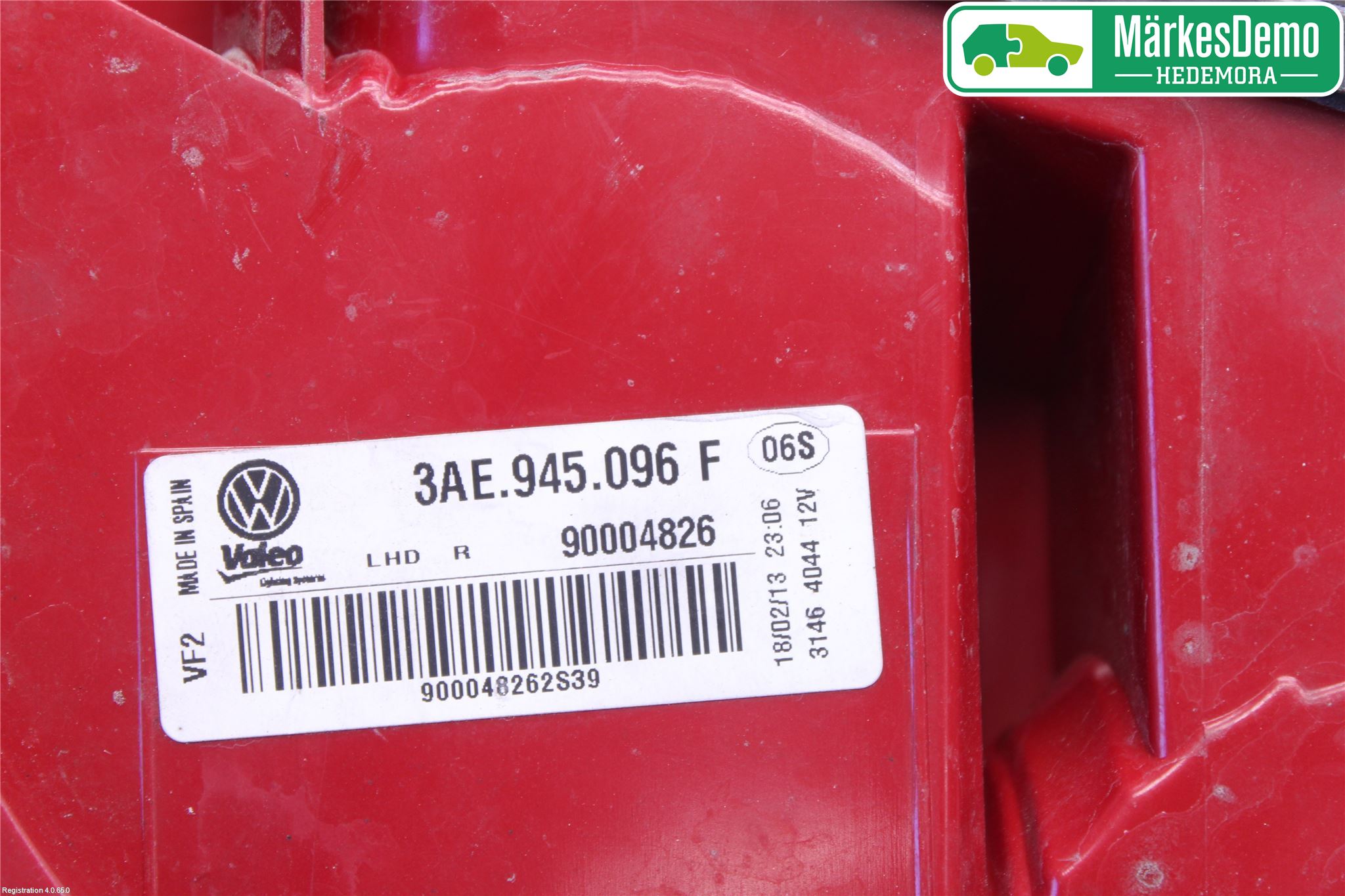 Volkswagen VW PASSAT 11-14 Bakljus Höger