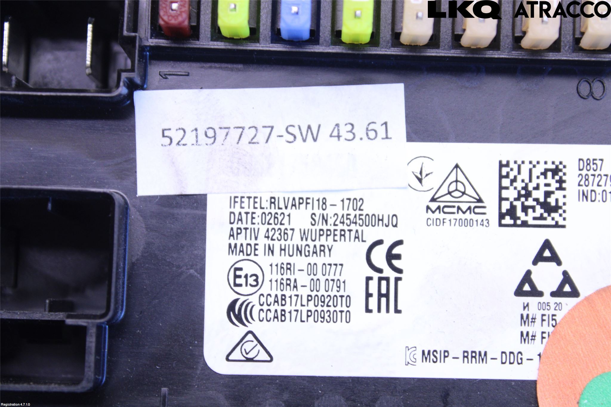 Fiat TIPO/CROSS 16- Säkringsdosa-Elcentral