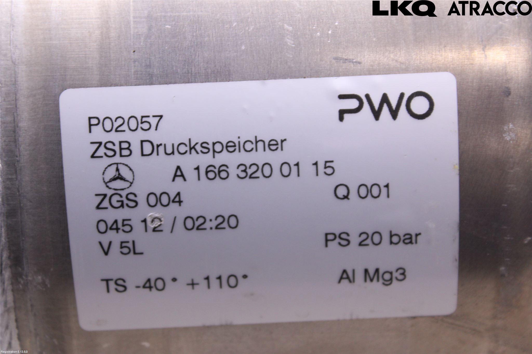 Mercedes-Benz MB ML/GLE-KLASS (W166) 12-18 Nivå/Luftförändring Trycktank