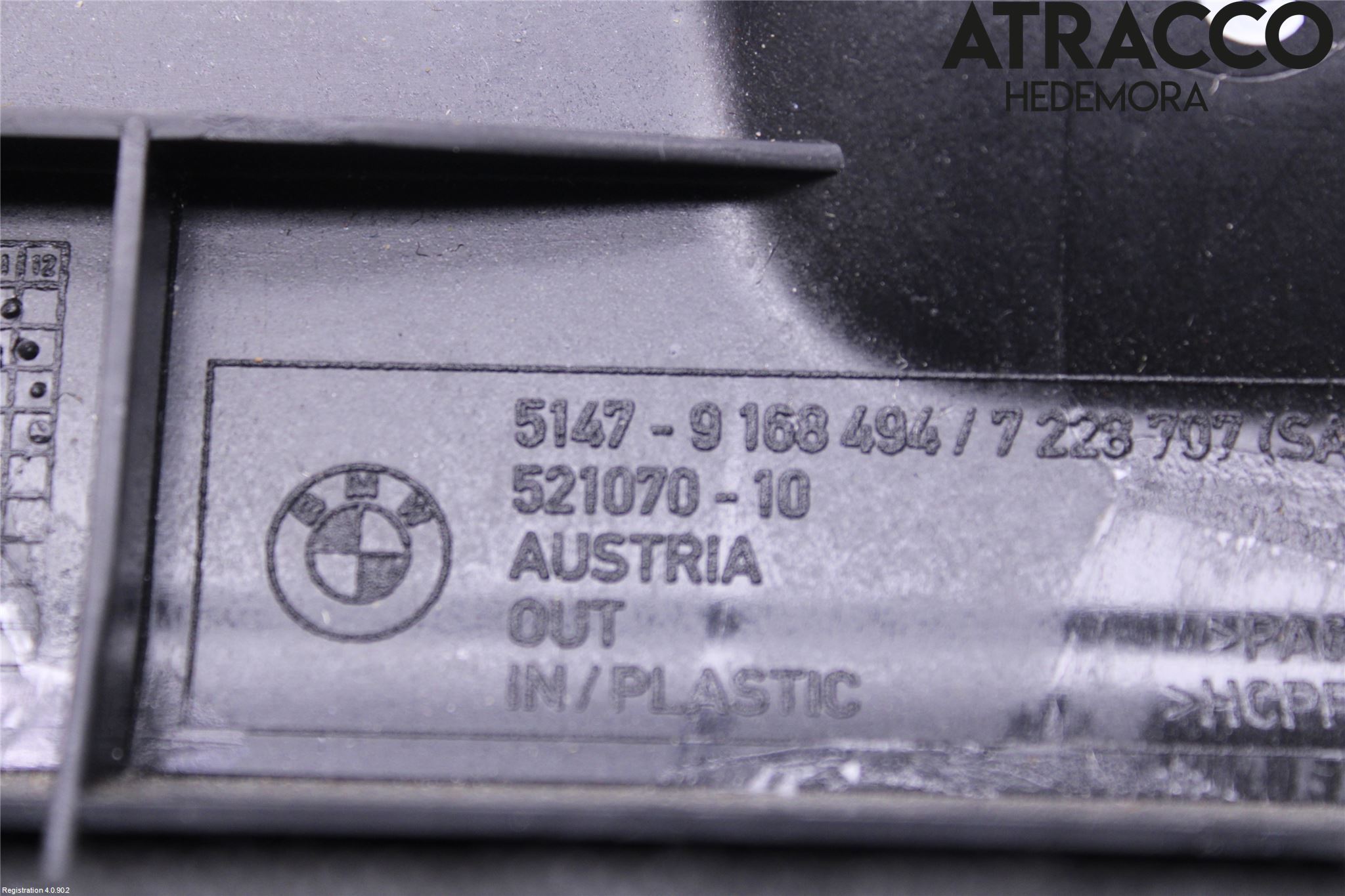 BMW 5 F10/F11/F18 09-17 Inrbagagerumklädsel-Golv