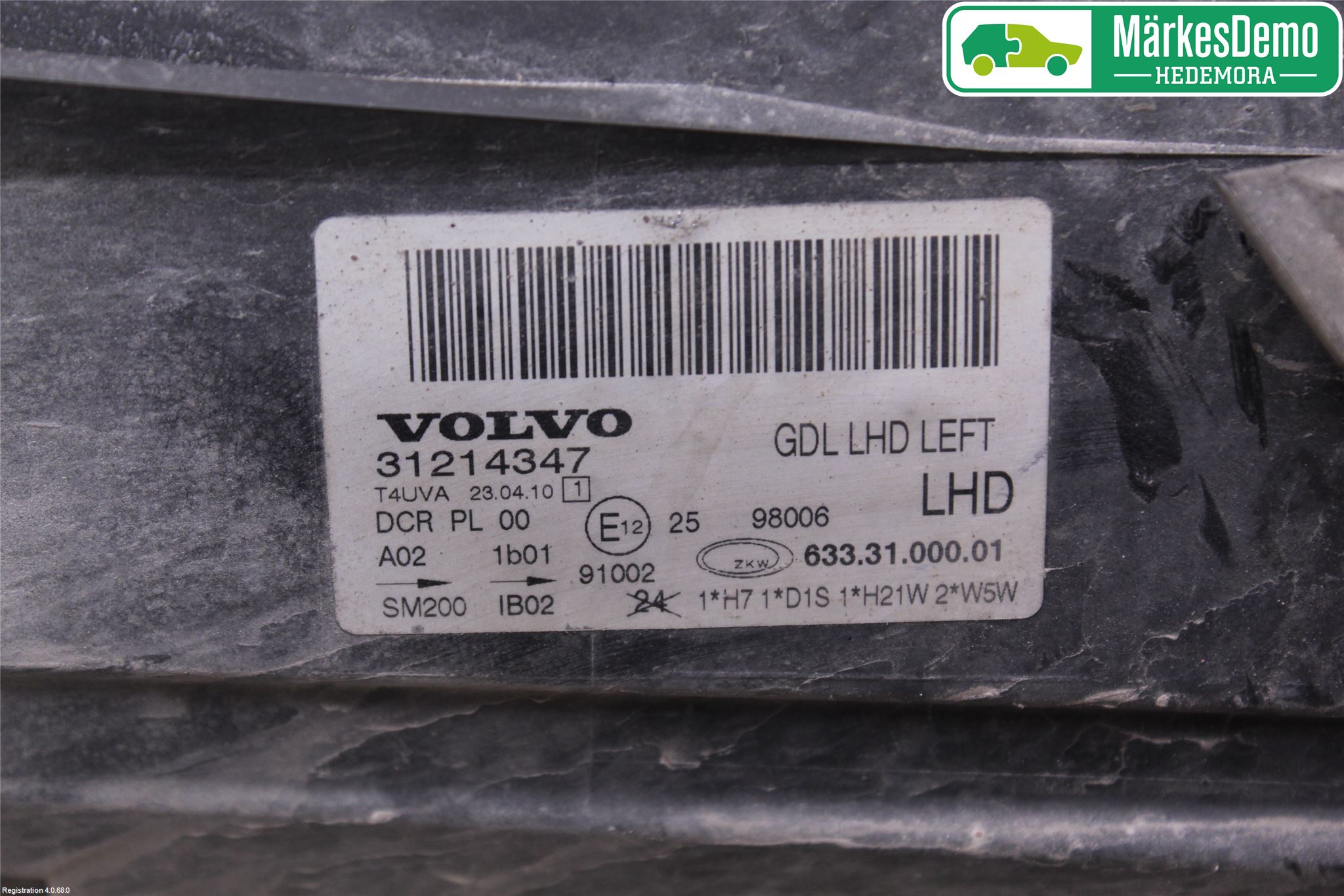 Volvo V70 08-13 Strålkastare Vänster