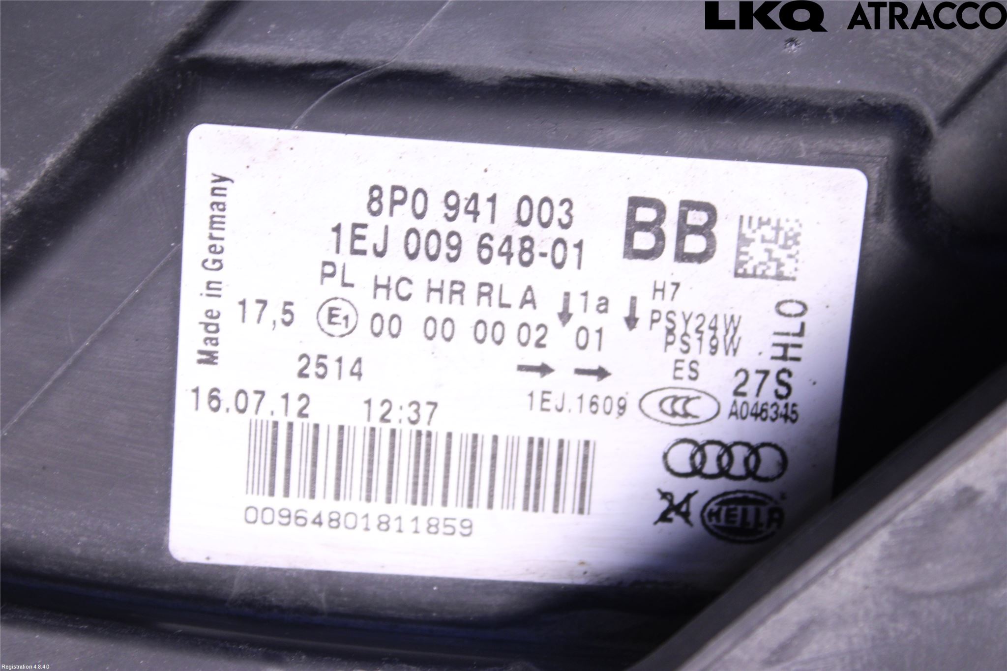 Audi A3/S3 05-13 Strålkastare Vänster