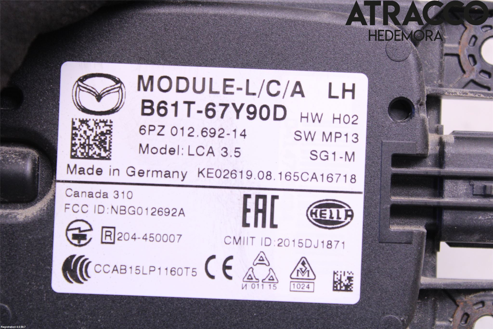 Mazda 3 III 14-19 Sensor Aktivt Kollisionsskydd