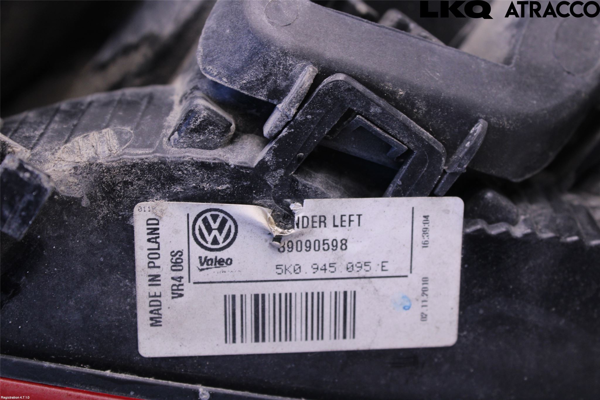 Volkswagen VW GOLF VI 09-13 Bakljus Vänster