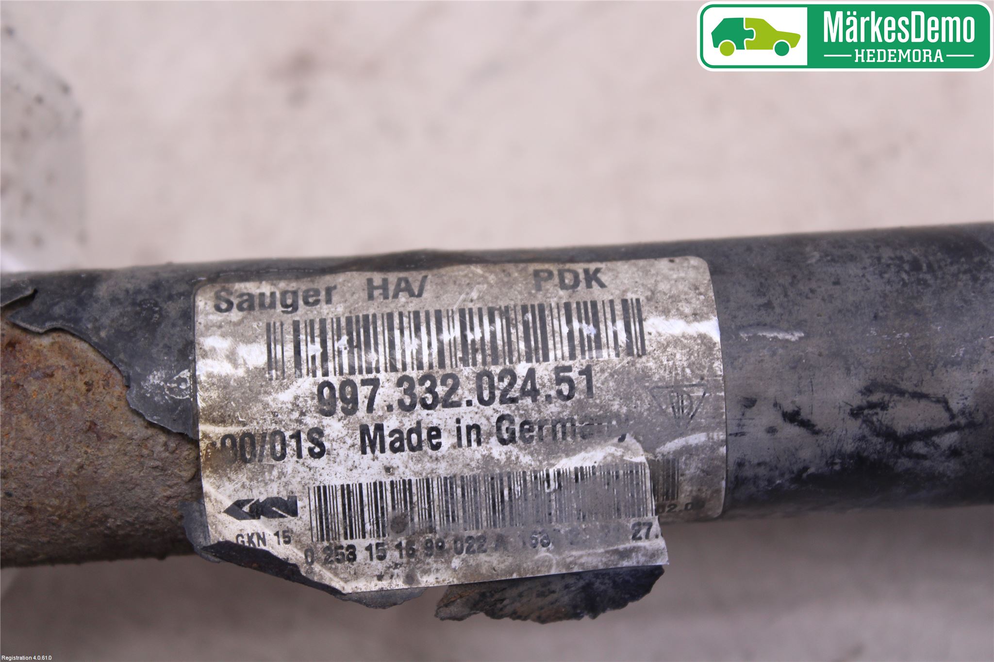 Porsche 911 64- Drivaxel Bak Vänster