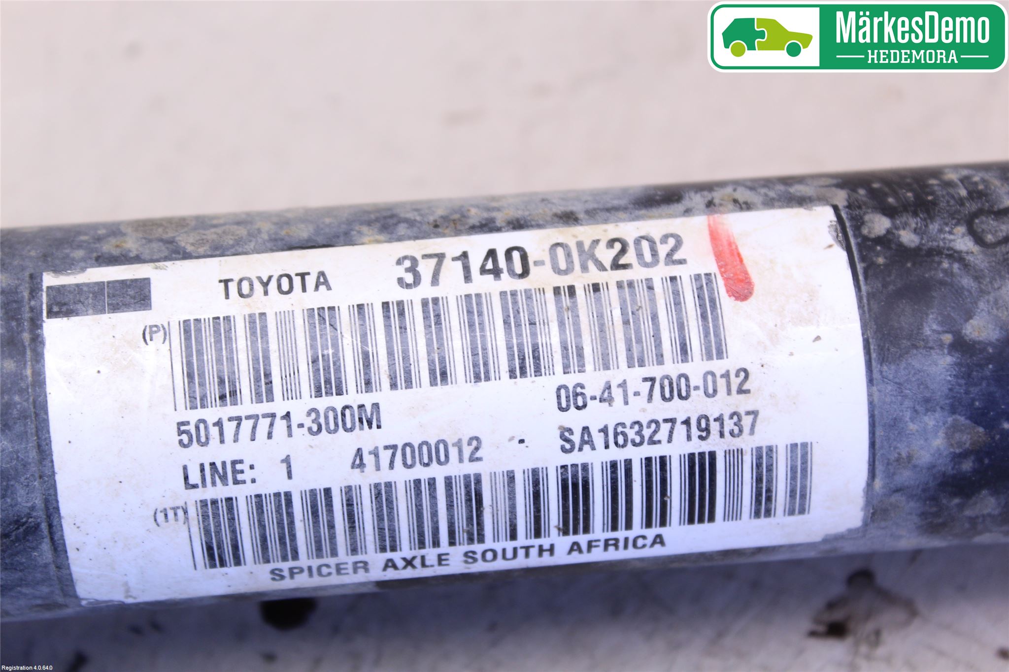 Toyota HILUX 16- Mellanaxel Främre 4Wd