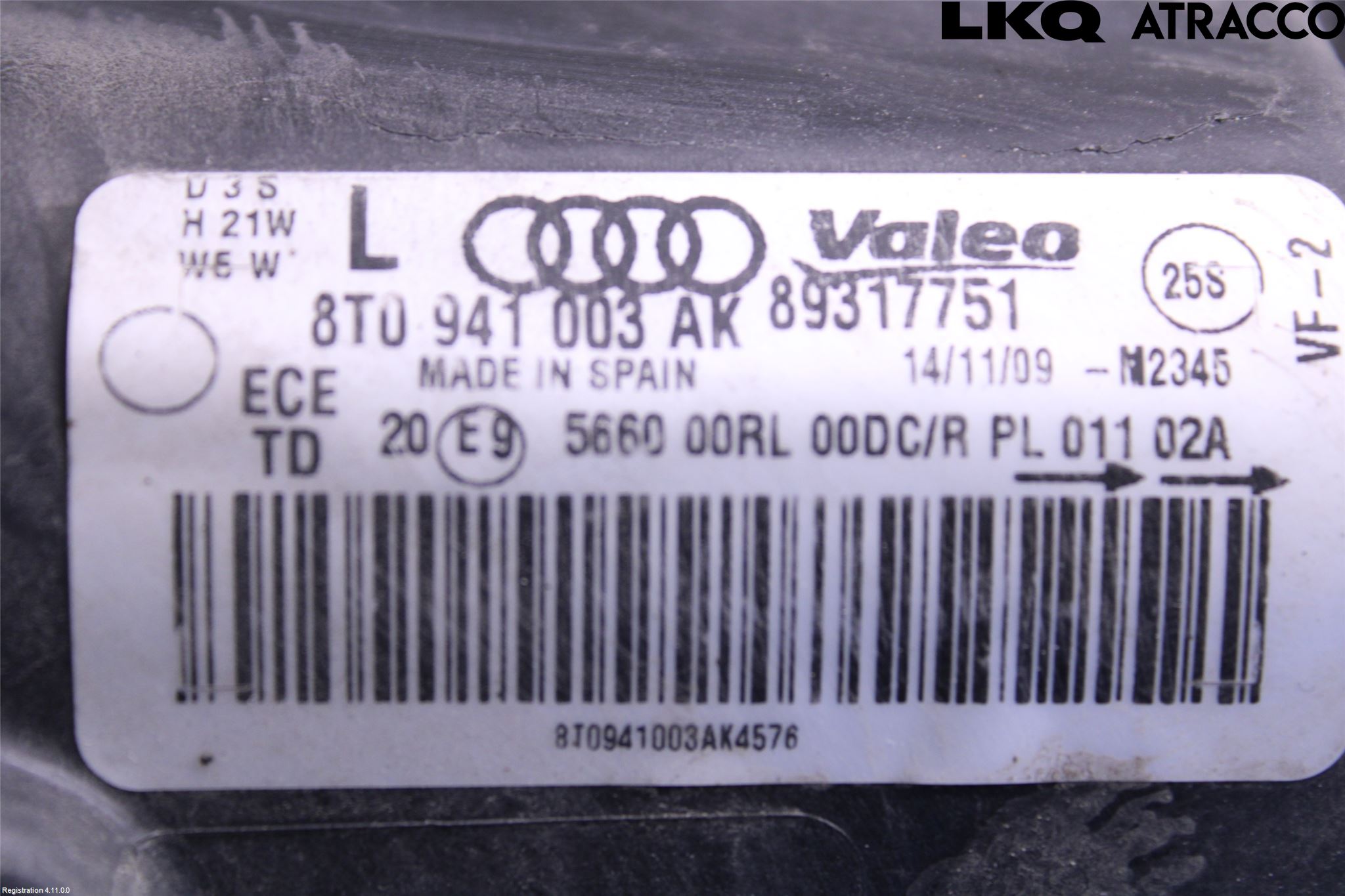 Audi A5 07-16 Strålkastare Vänster