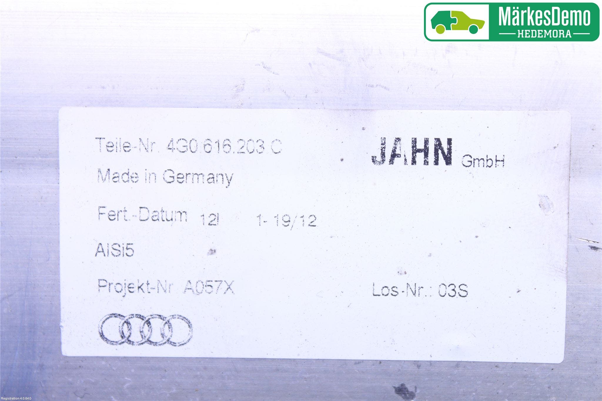 Audi A6/S6 4G 11-18 Nivå/Luftförändring Trycktank