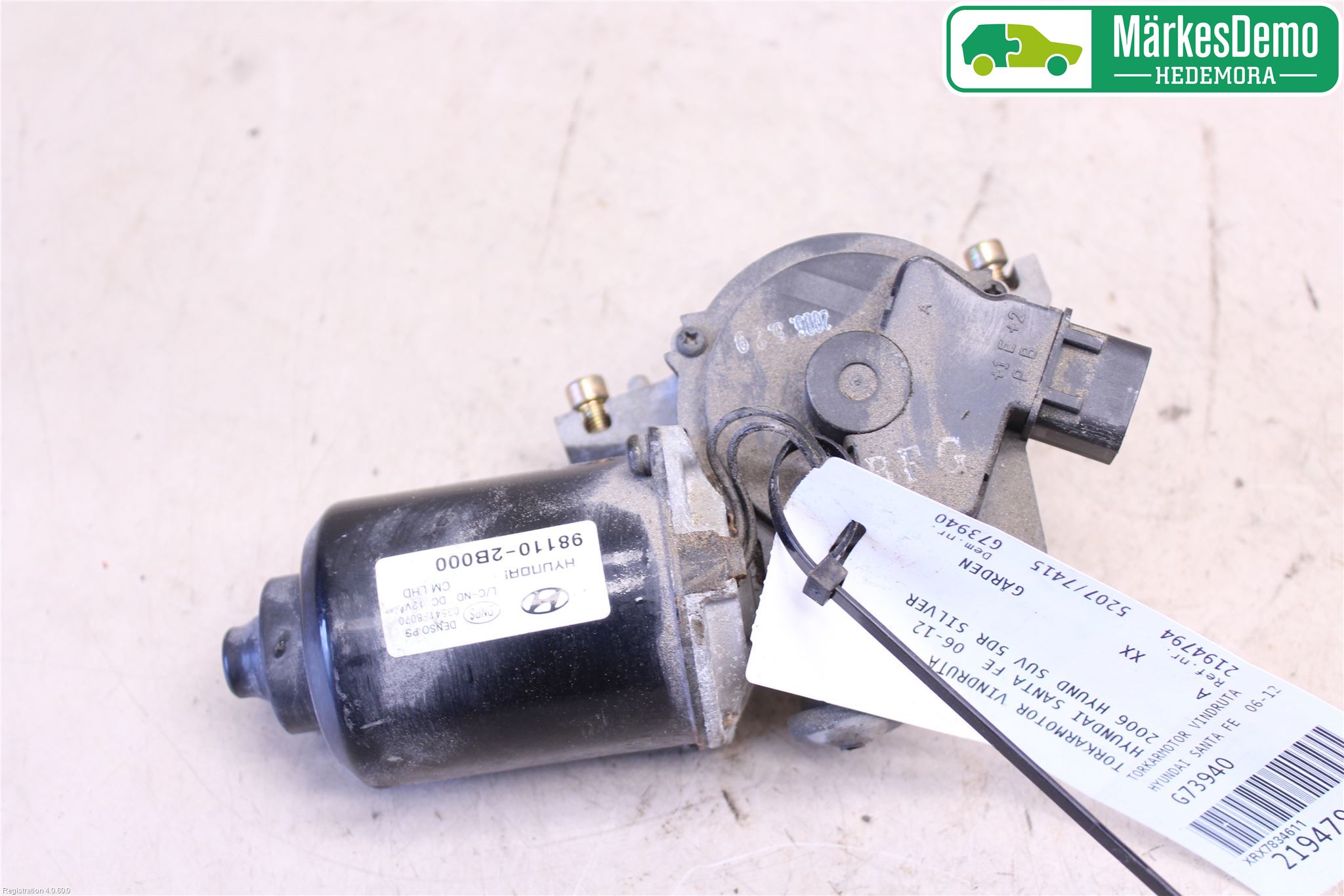 Hyundai SANTA FE  06-12 Torkarmotor Vindruta