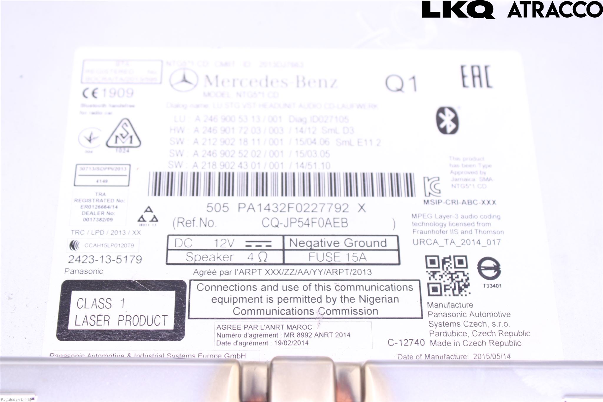Mercedes-Benz MB CLA-KLASS (C117/X117) 13-19 Cd Radio - Multimediapanel