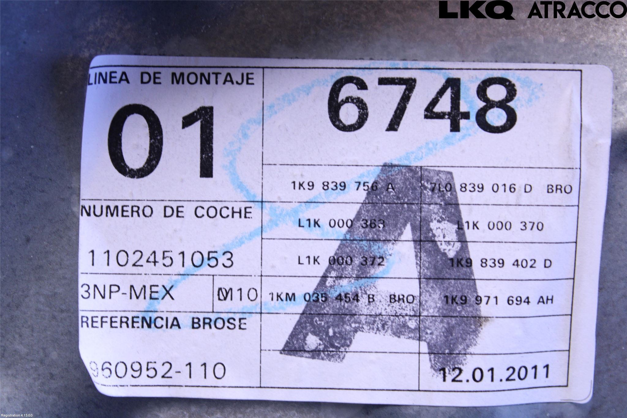 Volkswagen VW GOLF VI 09-13 Fönsterhiss El Kompl