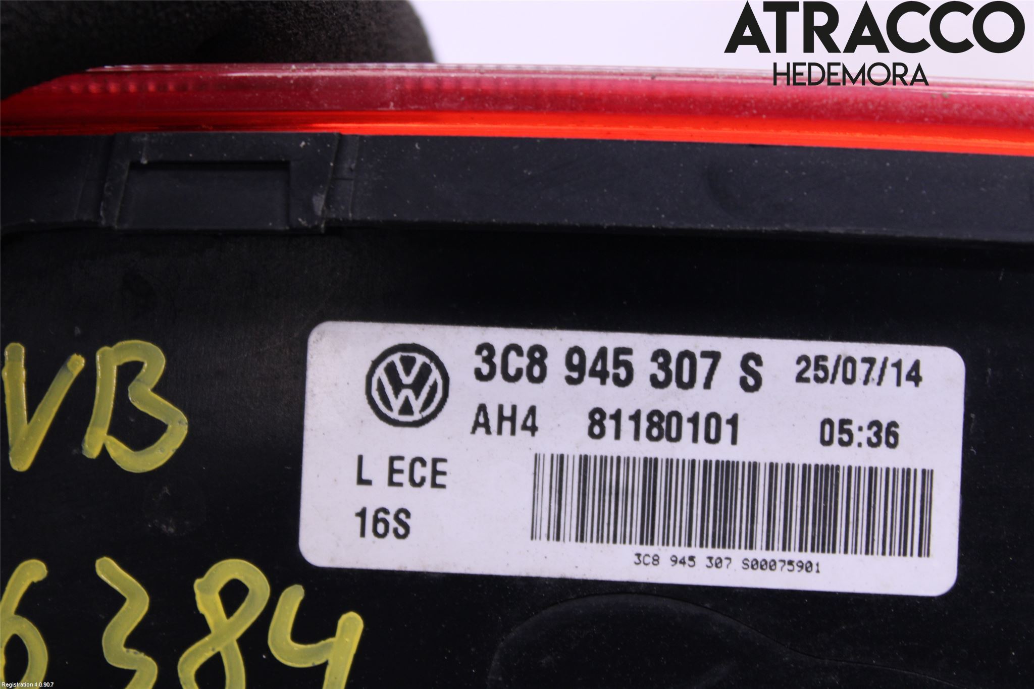 Volkswagen VW PASSAT CC 08-16 Bakljus Lucka Vä
