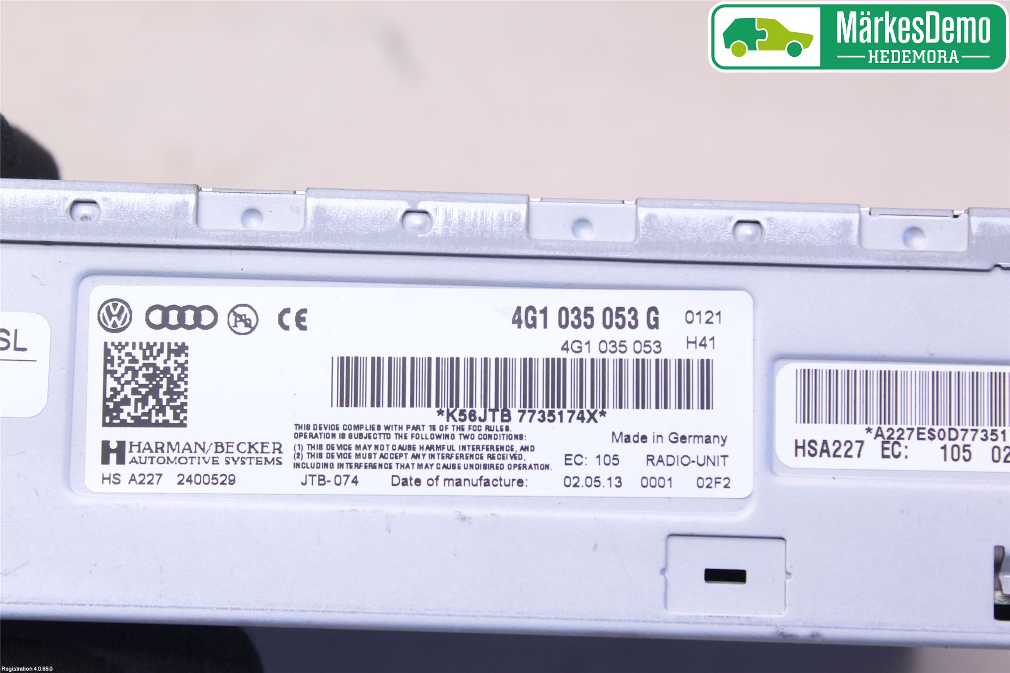 Audi A7/S7 4G 11-17 Cd Radio - Multimediapanel