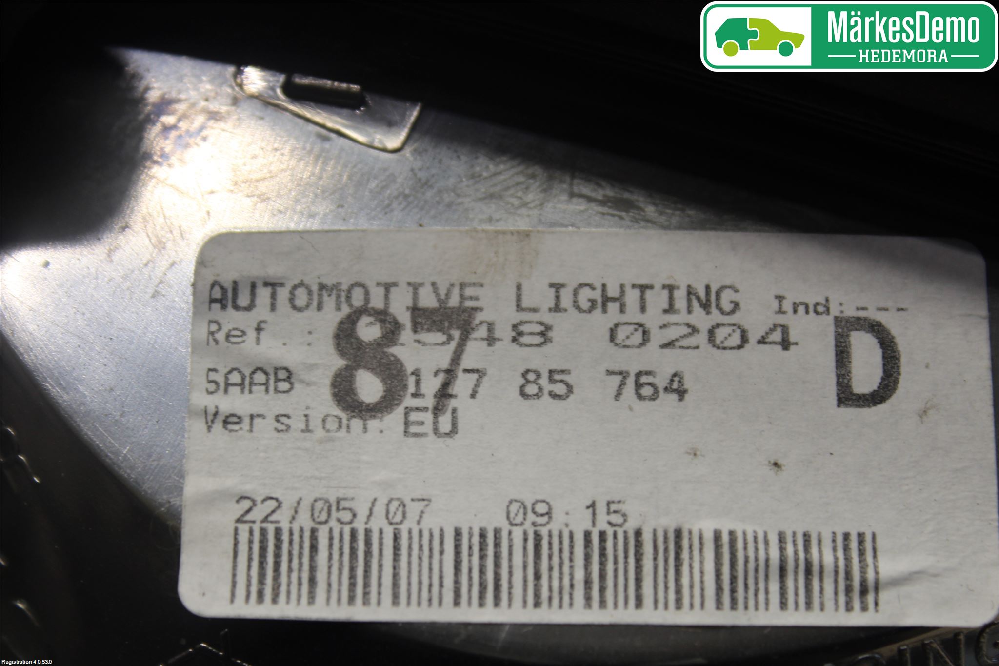 Saab 9-3 VER 2 Bakljus Lucka Hö