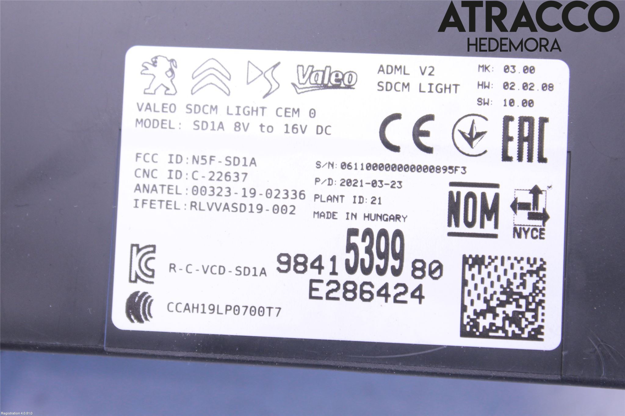 Citroen C4/E-C4 C4X/E-C4X III 21- Styrenhet Övrigt