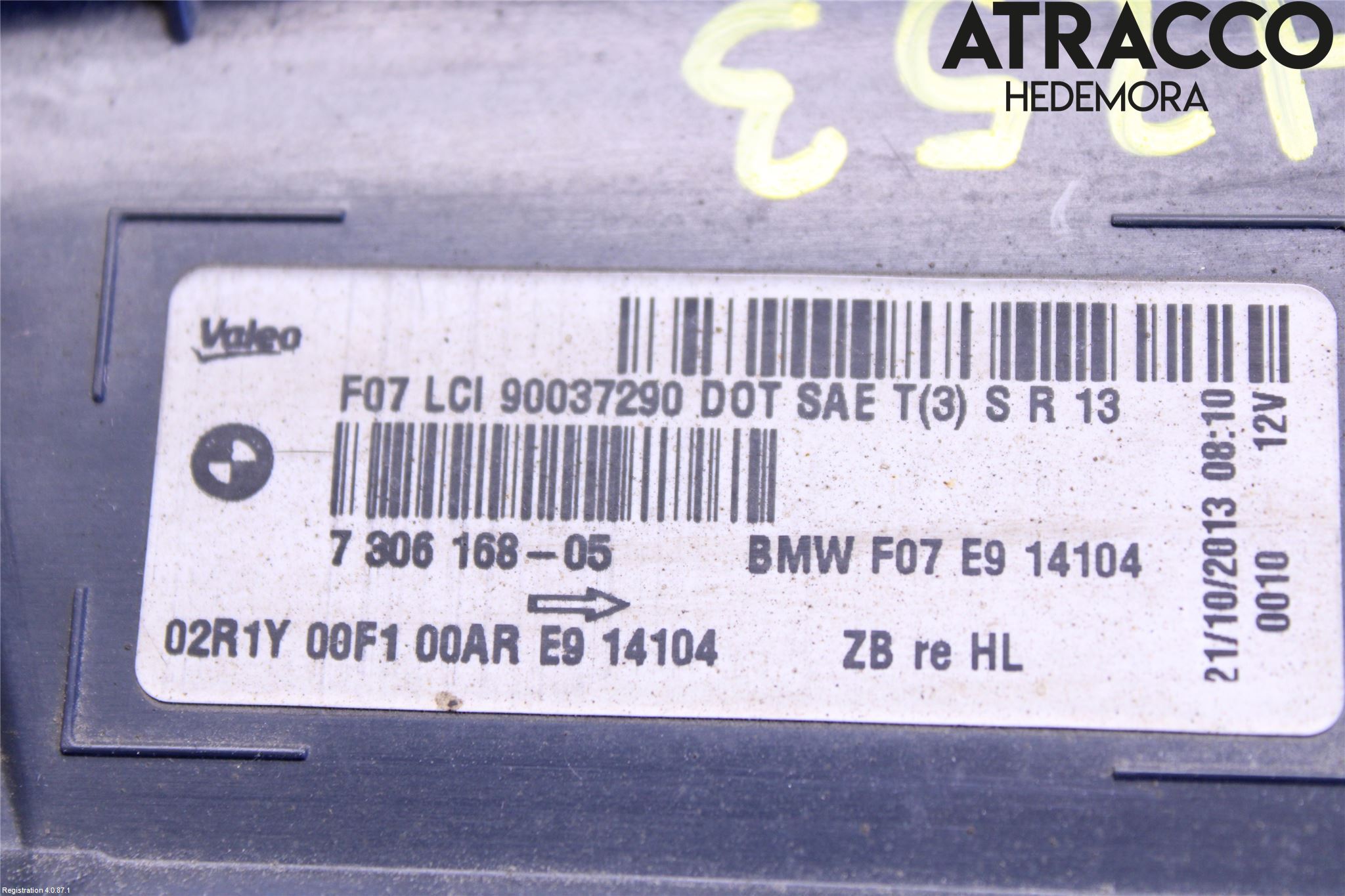 BMW 5 GT F07 09-17 Bakljus Lucka Hö