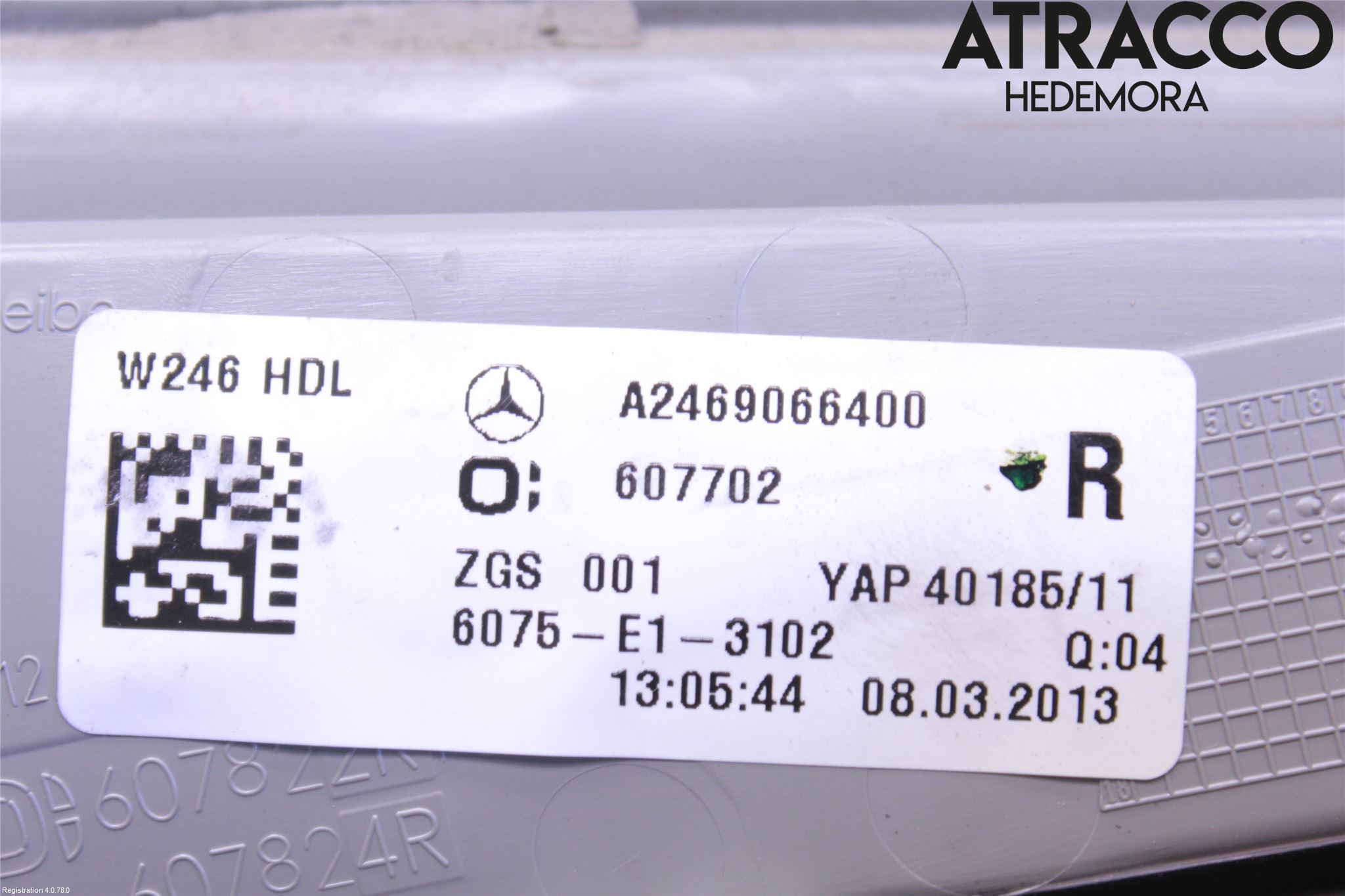 Mercedes-Benz MB B-KLASS (W246/W242) 12-19 Bakljus Lucka Hö