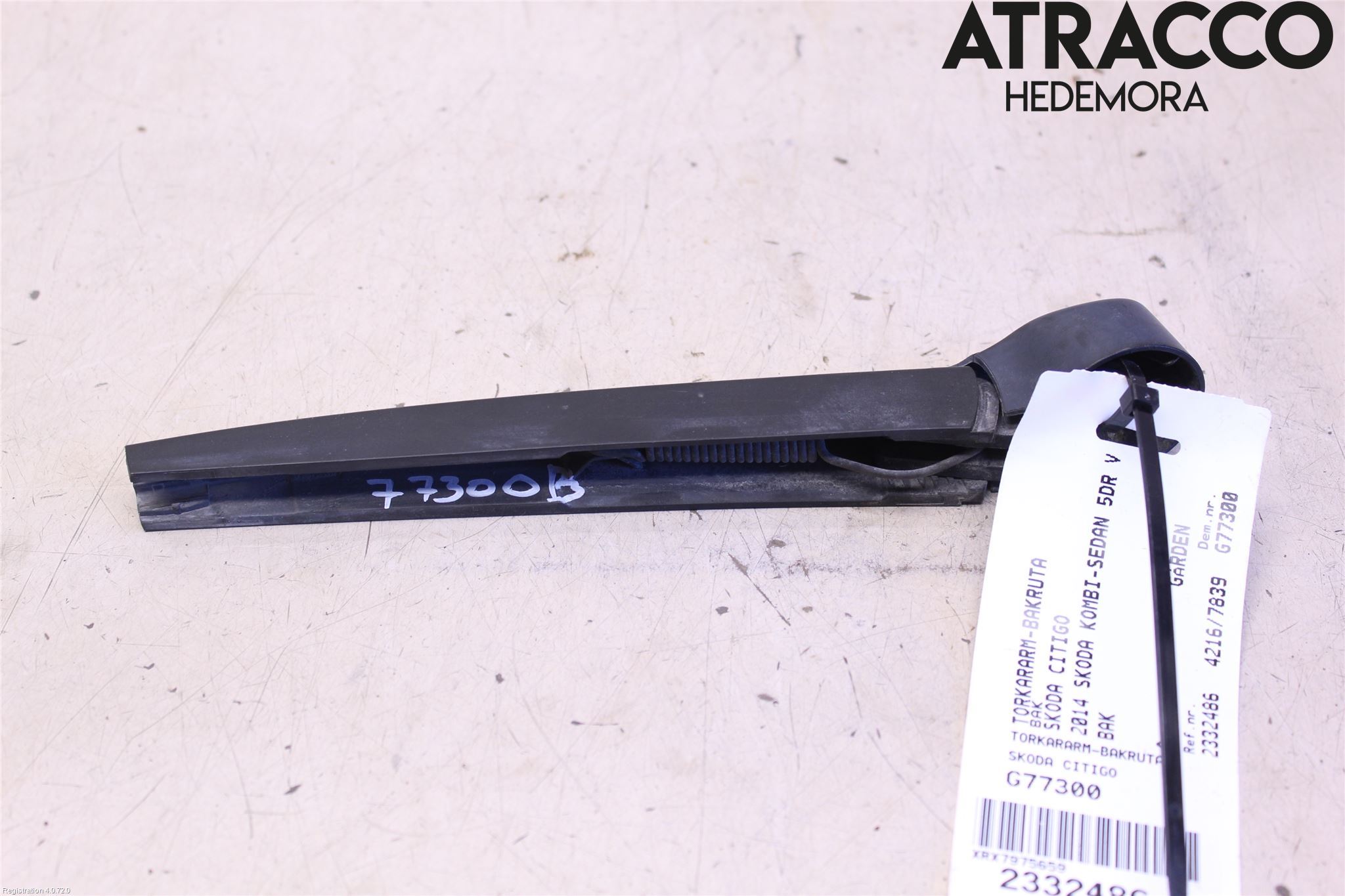 Skoda CITIGO / CITIGO E IV Torkararm-Bakruta